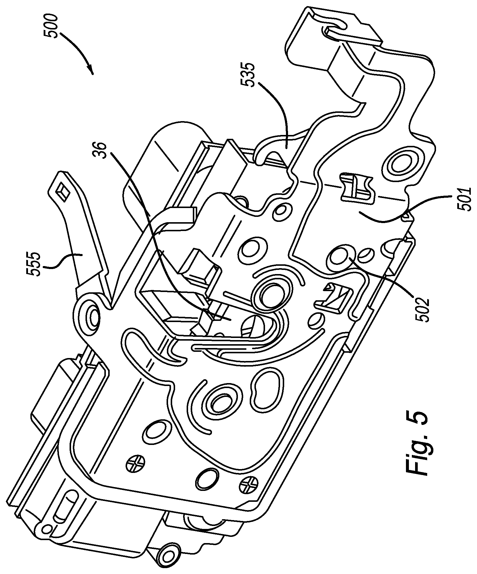 Patent US12345077 Figure 6 – Closure latch assembly equipped with a power cinch mechanism having a cinch pawl