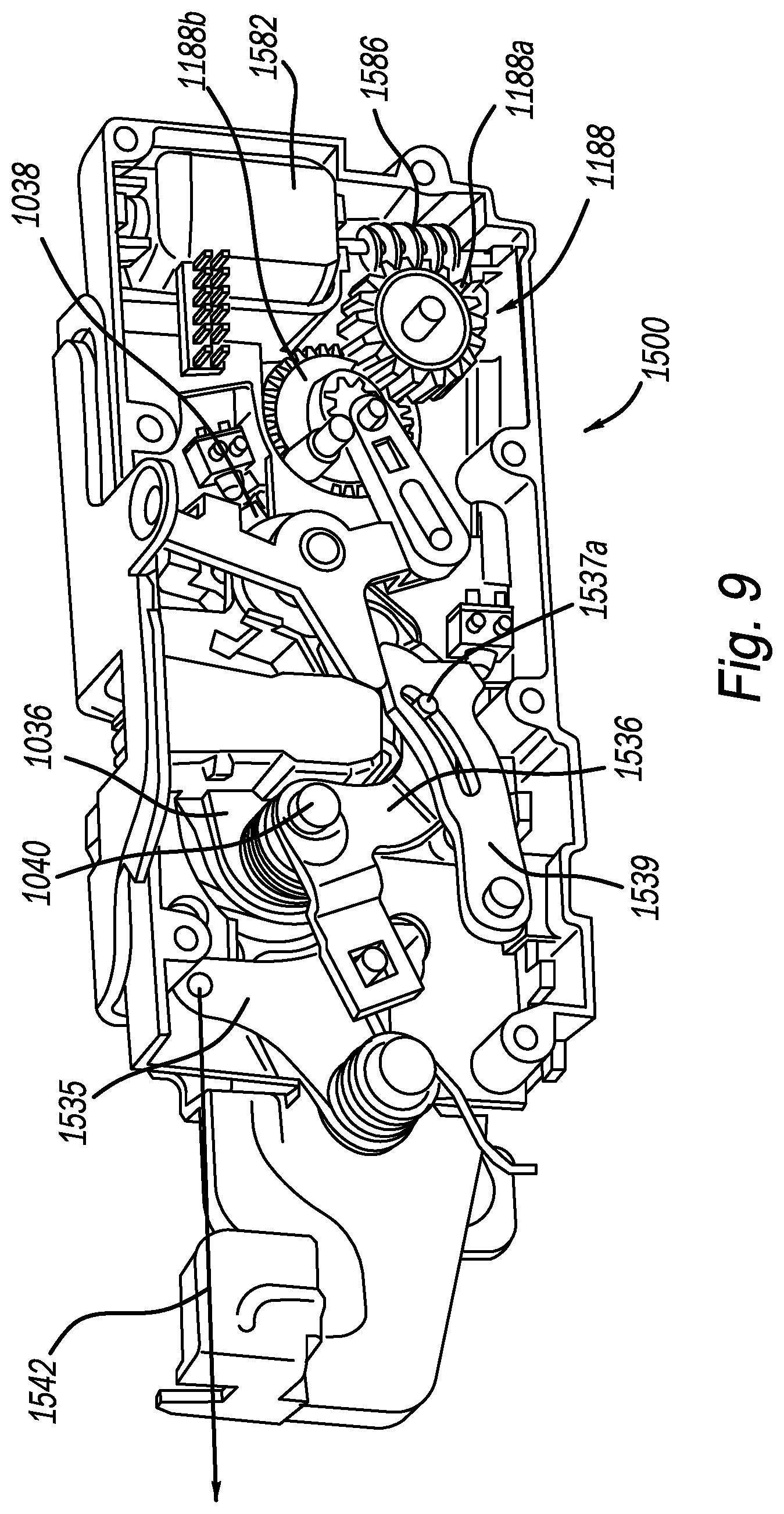 Patent US12345077 Figure 10 – Closure latch assembly equipped with a power cinch mechanism having a cinch pawl