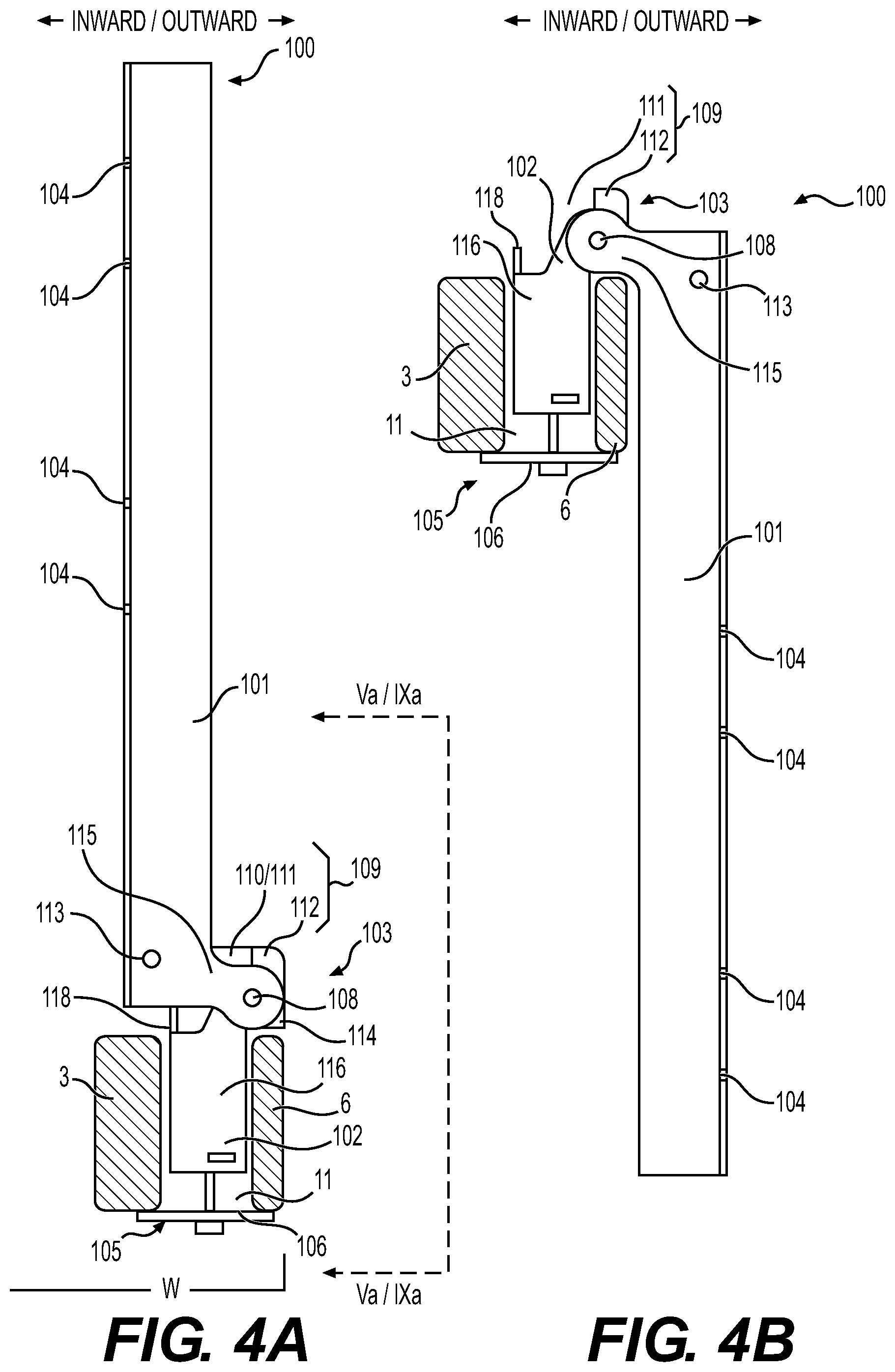 Patent US12345079 Figure 4 – Stake post with locking hinge