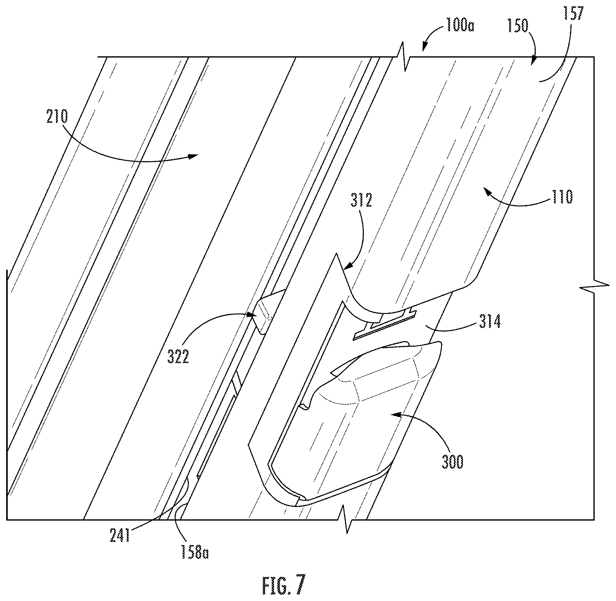 Patent US12345083 Figure 6 – Continuous locking hinge assemblies and folding door assemblies including the same