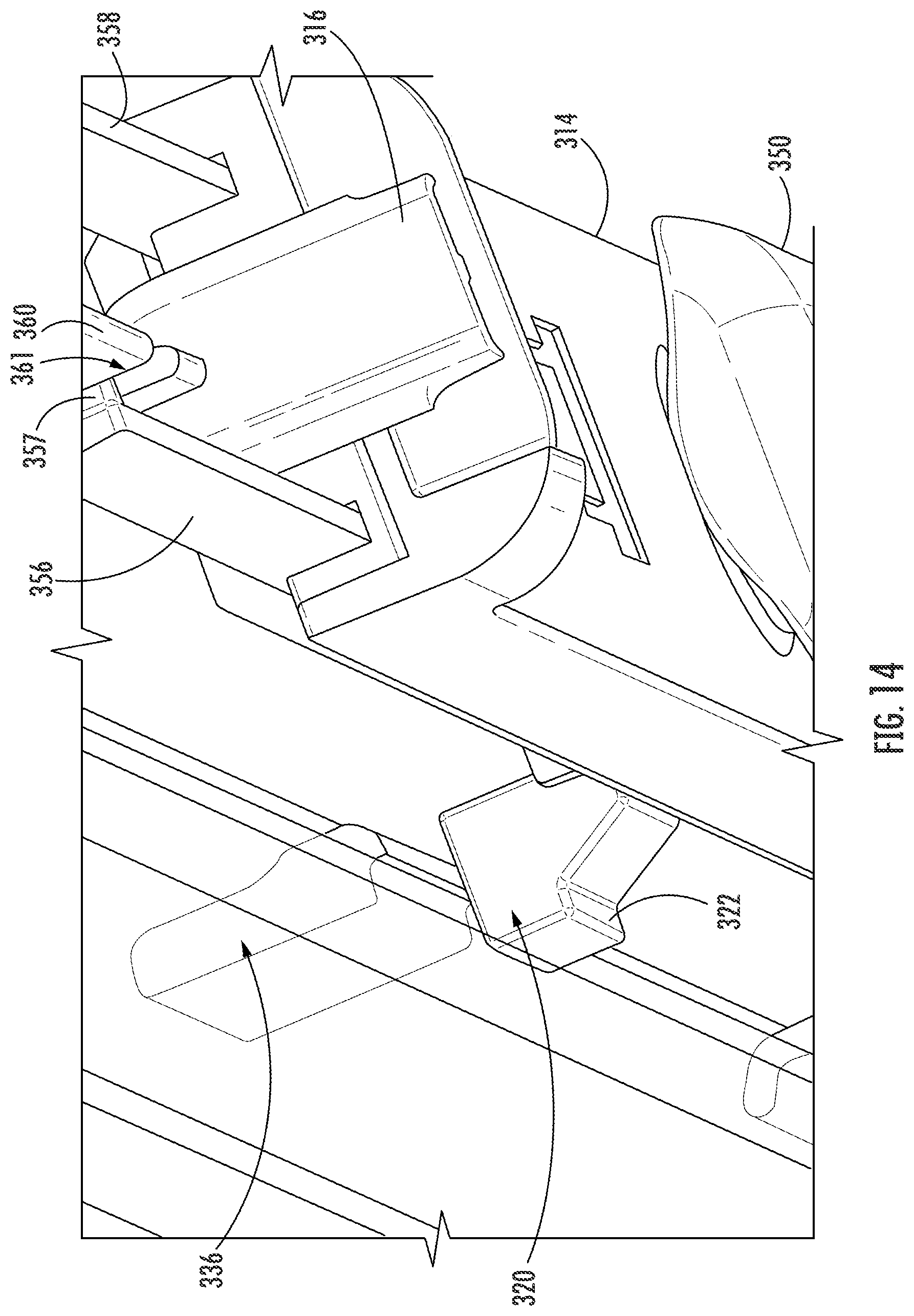 Patent US12345083 Figure 11 – Continuous locking hinge assemblies and folding door assemblies including the same