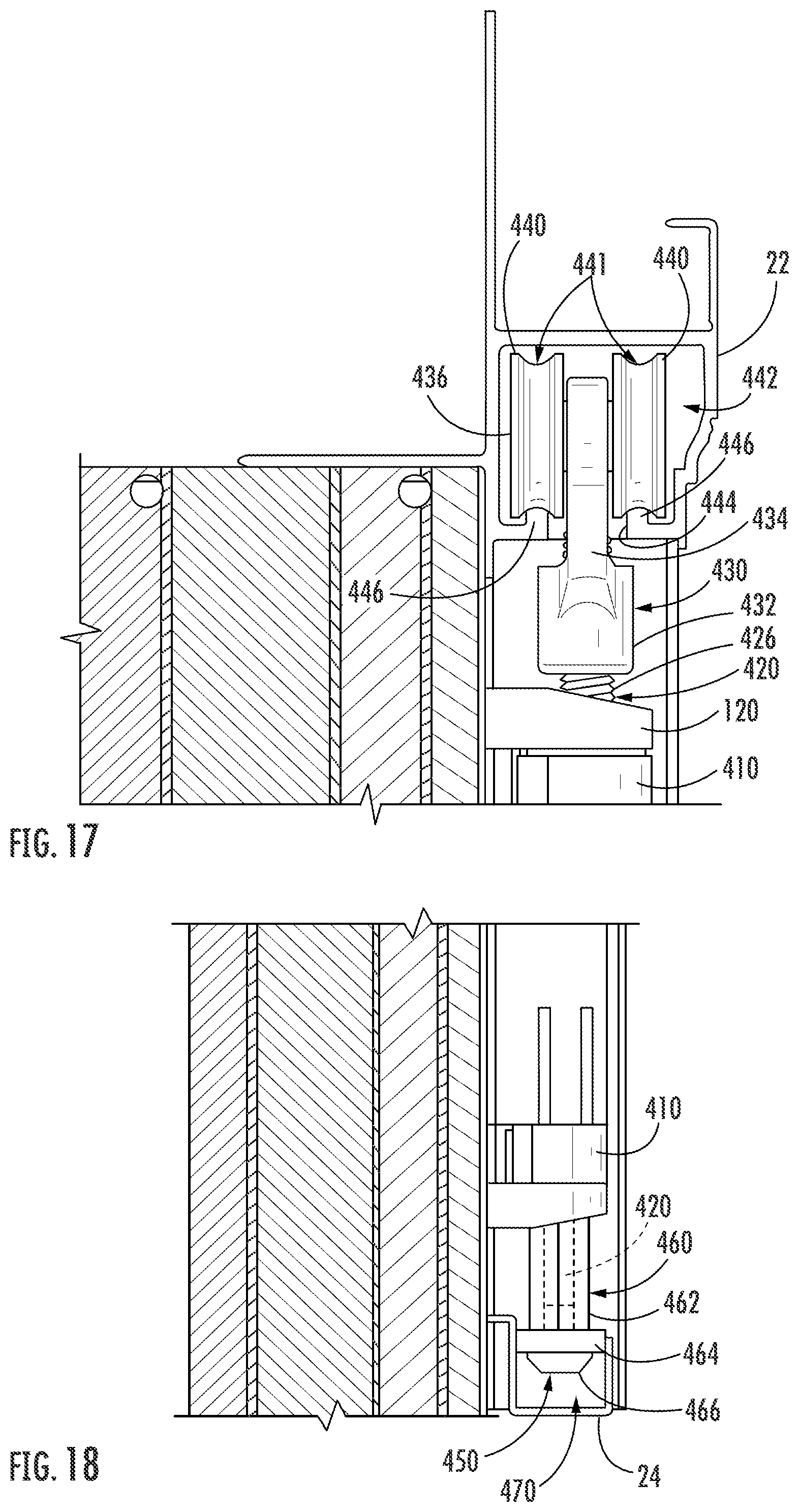Patent US12345083 Figure 14 – Continuous locking hinge assemblies and folding door assemblies including the same