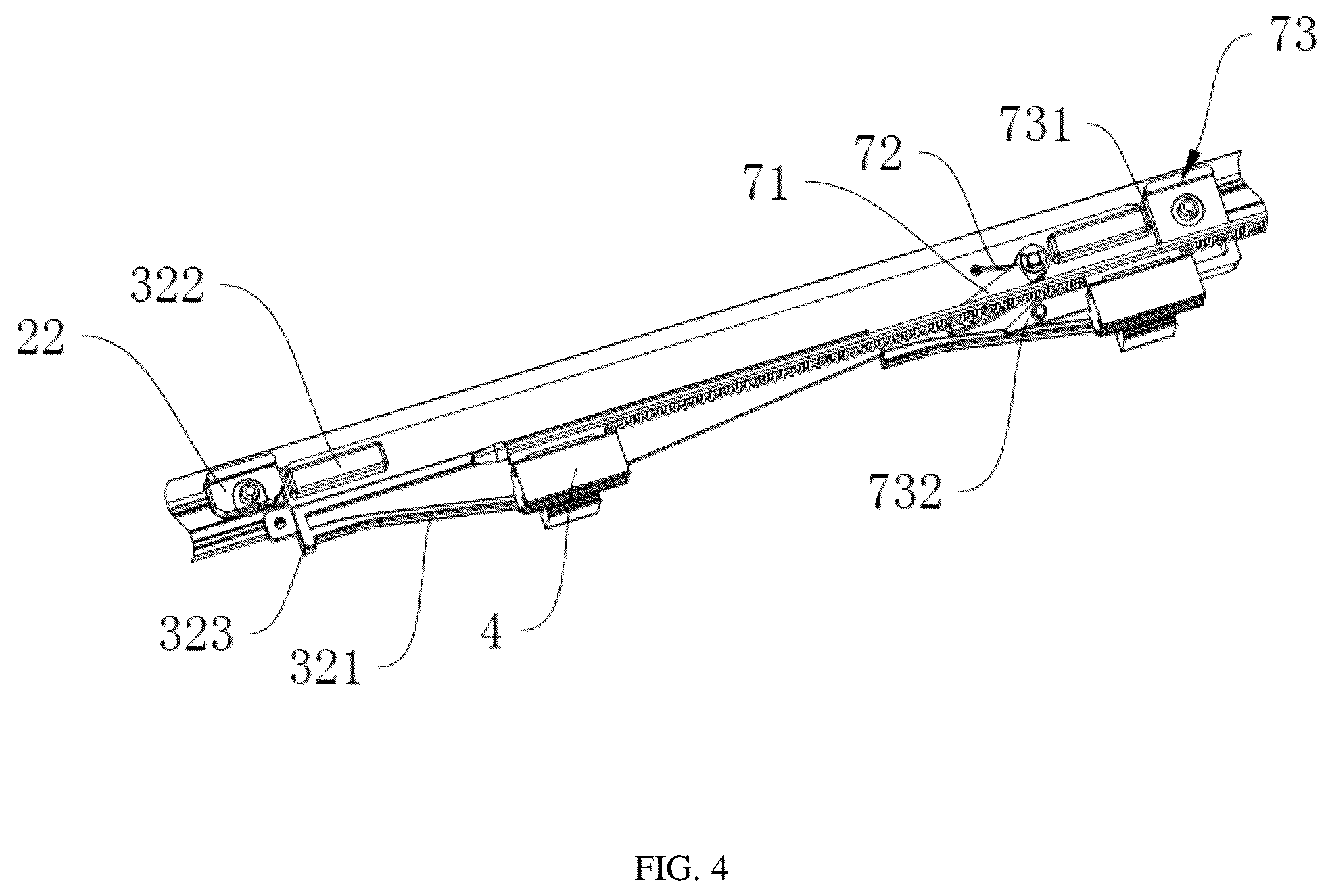 Patent US12345086 Figure 4 – Electrically driven sliding window for vehicle and vehicle