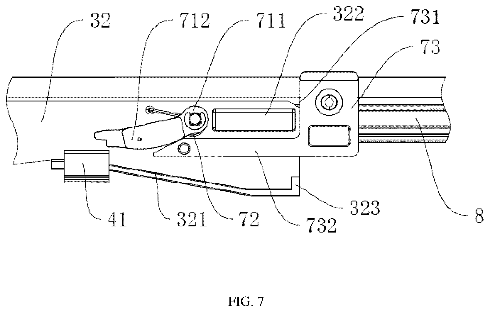 Patent US12345086 Figure 7 – Electrically driven sliding window for vehicle and vehicle