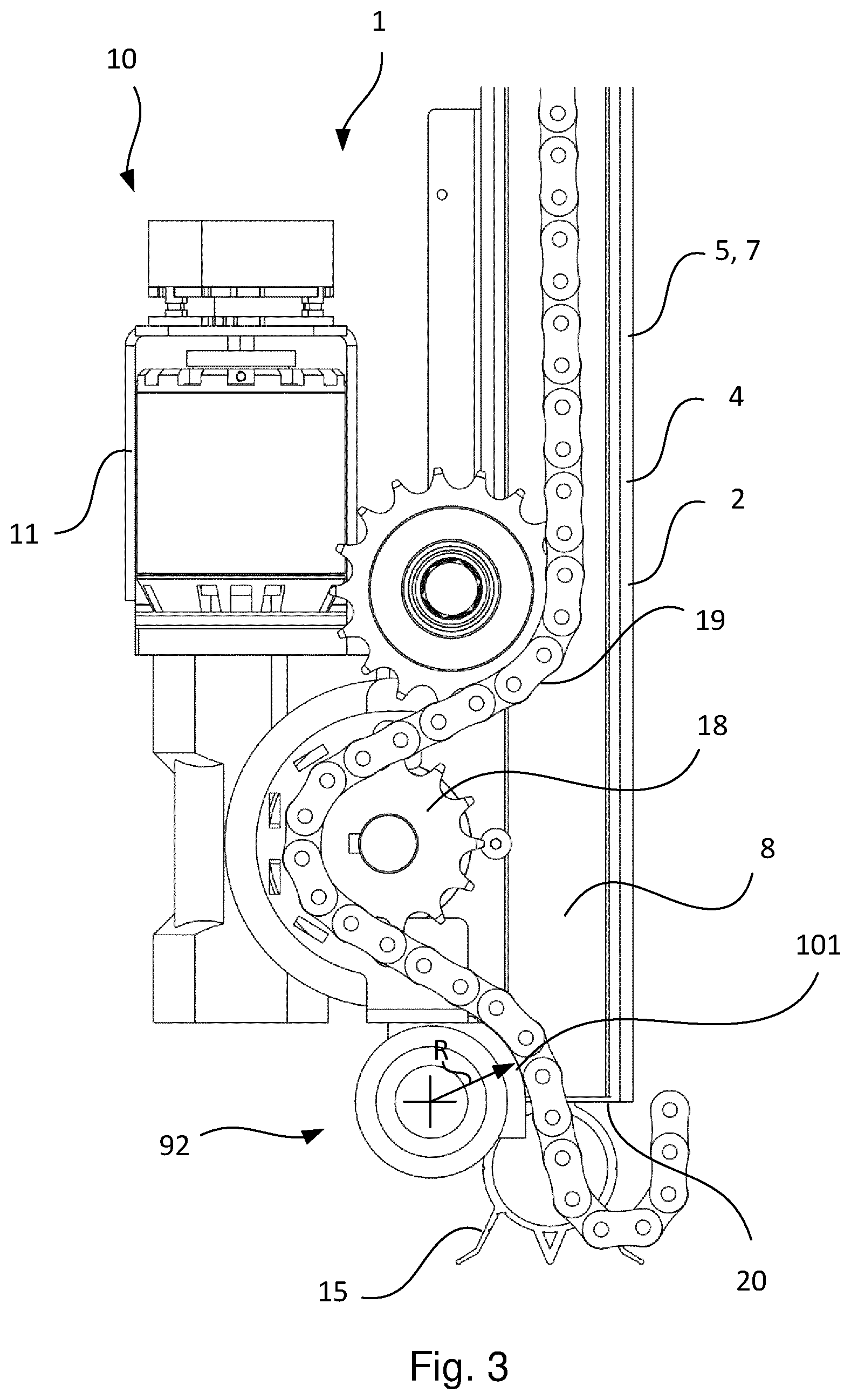 Patent US12345087 Figure 3 – Door operator system
