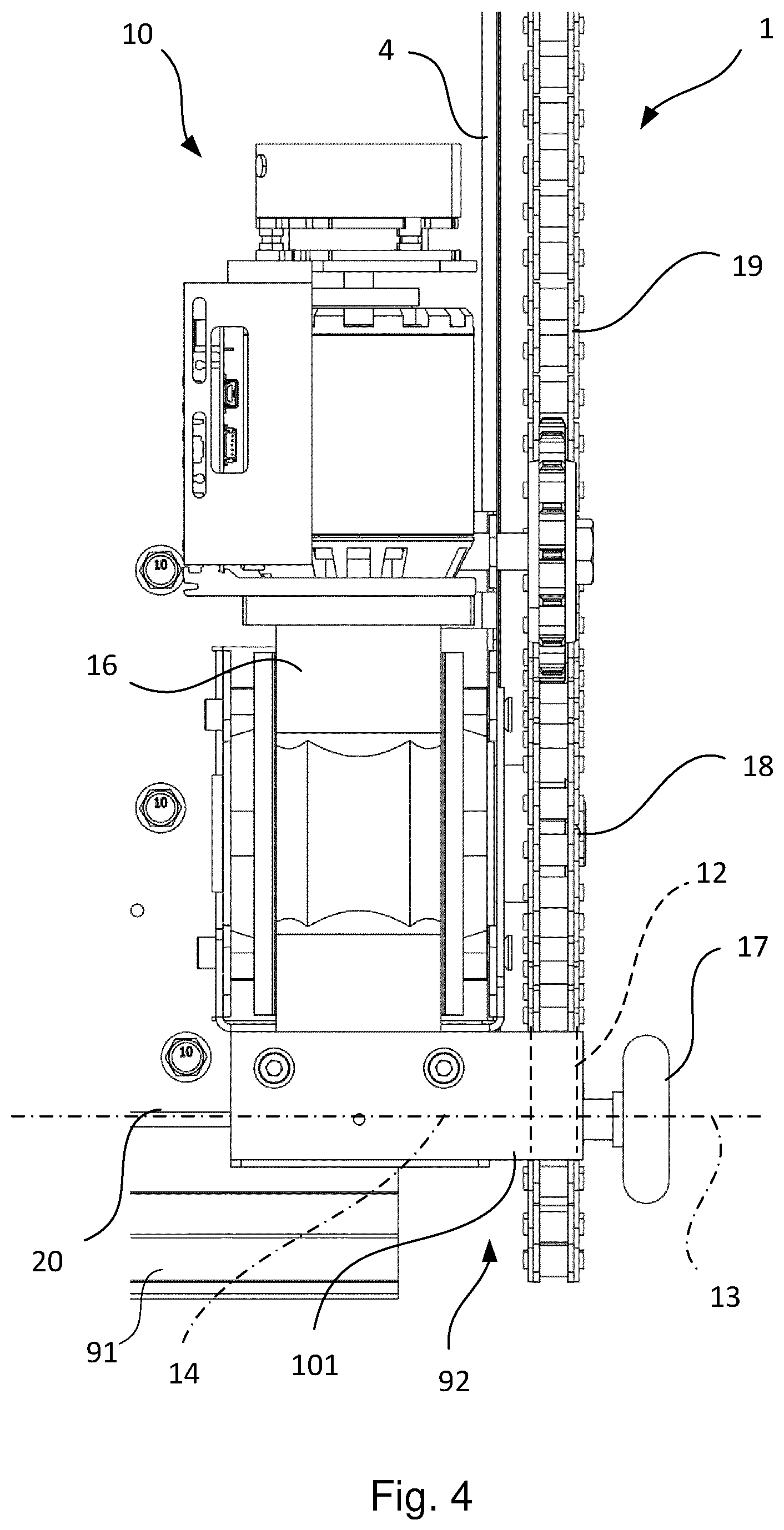 Patent US12345087 Figure 4 – Door operator system
