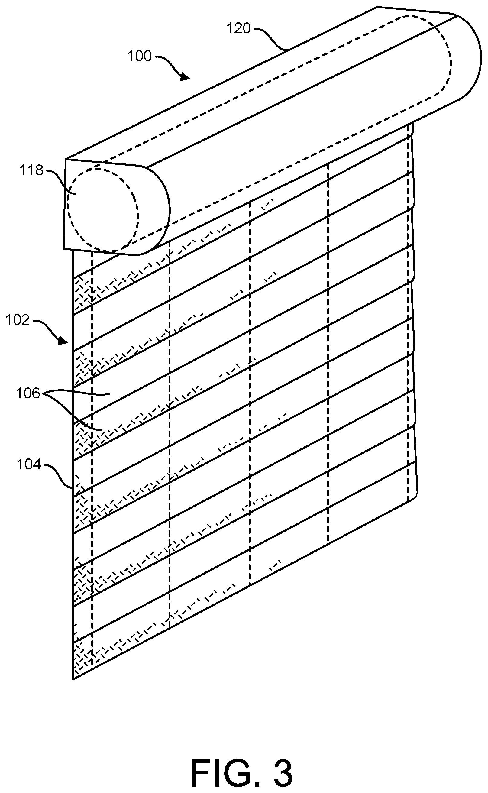 Patent US12345093 Figure 2 – Architectural covering with woven material