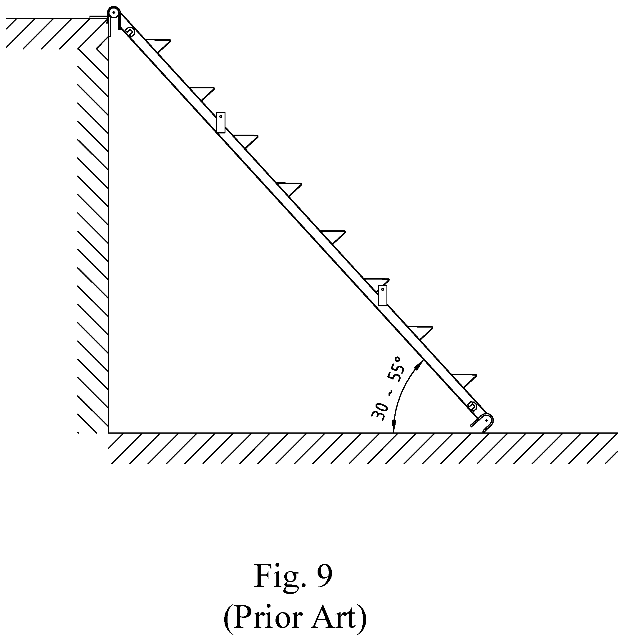 Patent US12345095 Figure 8 – Foldable and angularly adjustable ladder