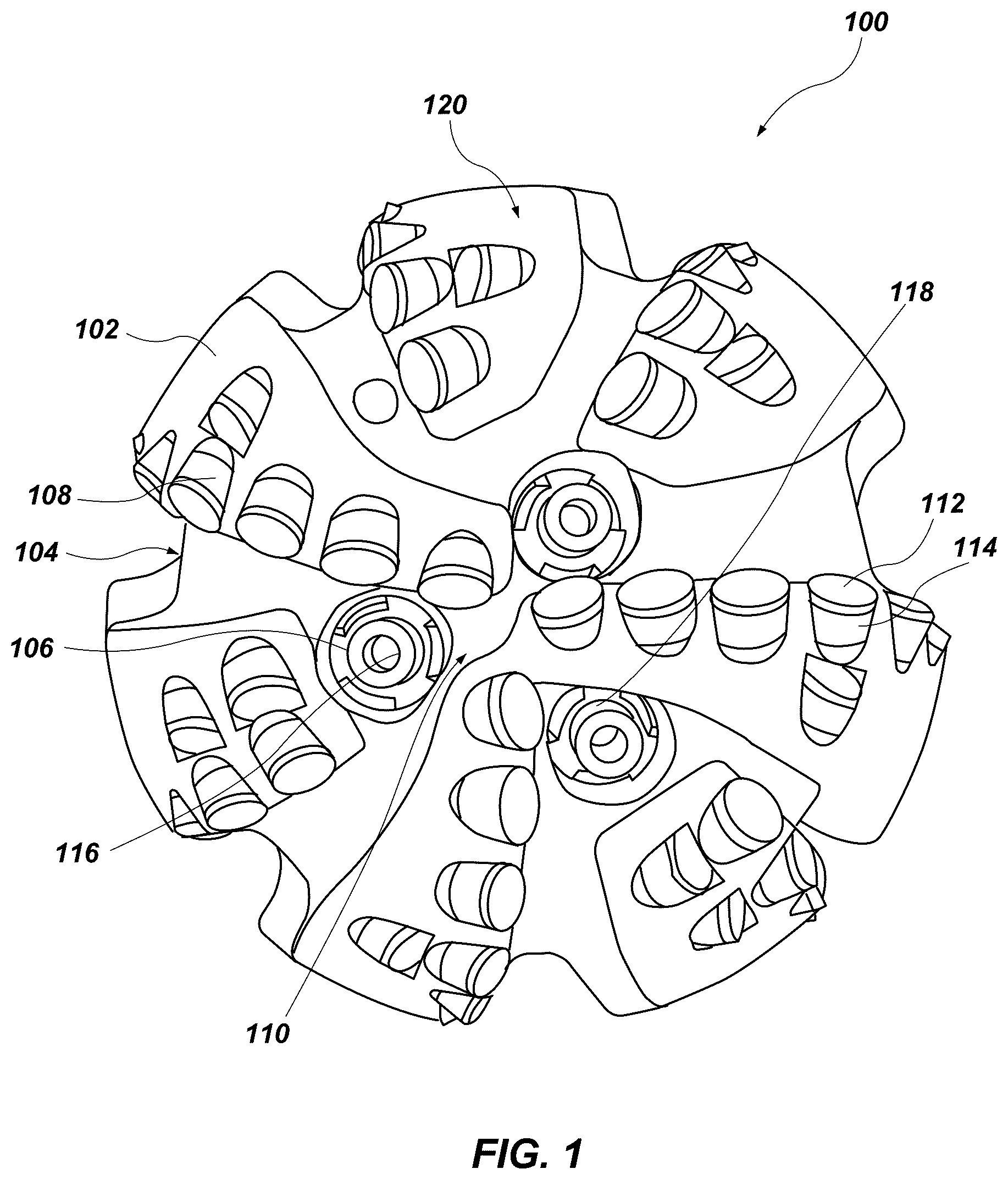 Patent US12345096 Figure 1 – Earth-boring tools, nozzles, and associated structures, apparatus, and methods