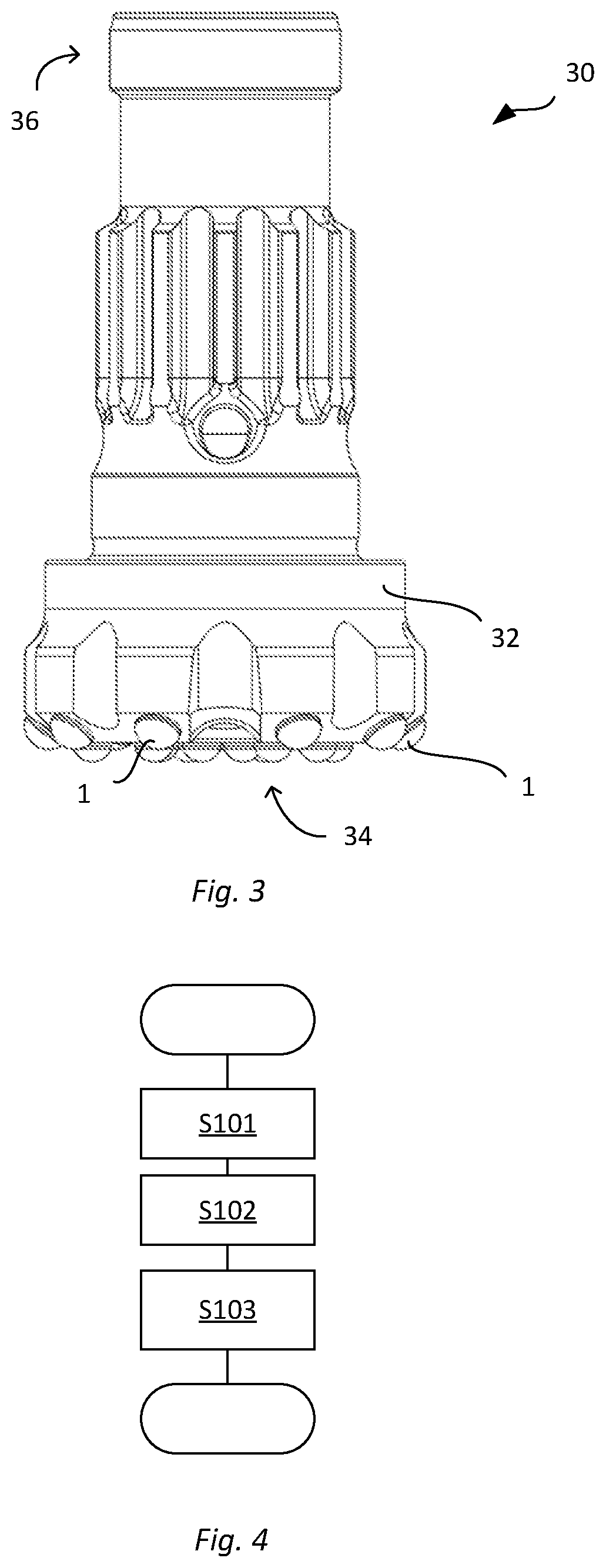 Patent US12345097 Figure 2 – Rock drill insert and method for manufacturing a rock drill insert