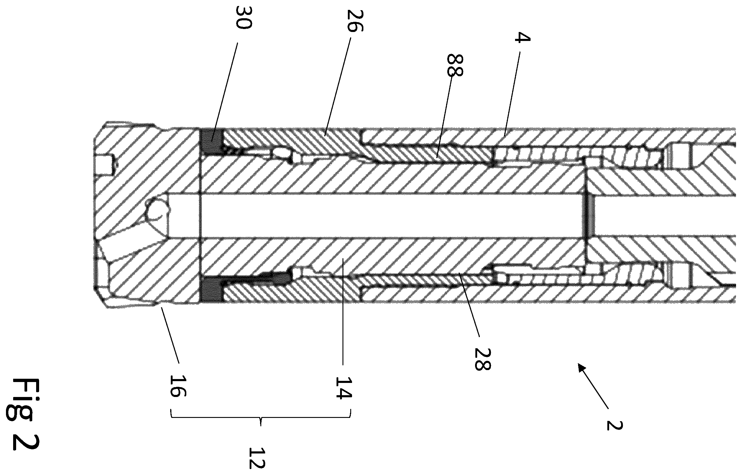 Patent US12345103 Figure 2 – Drill bit assembly comprising an expandable retaining sleeve