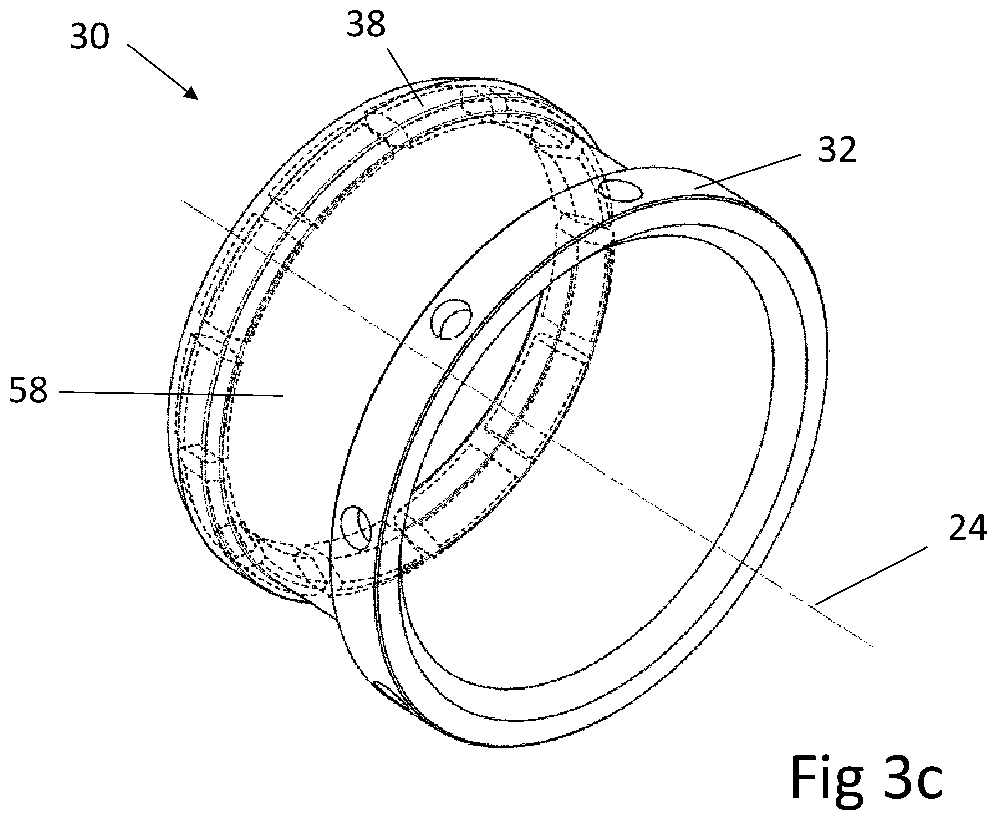 Patent US12345103 Figure 4 – Drill bit assembly comprising an expandable retaining sleeve