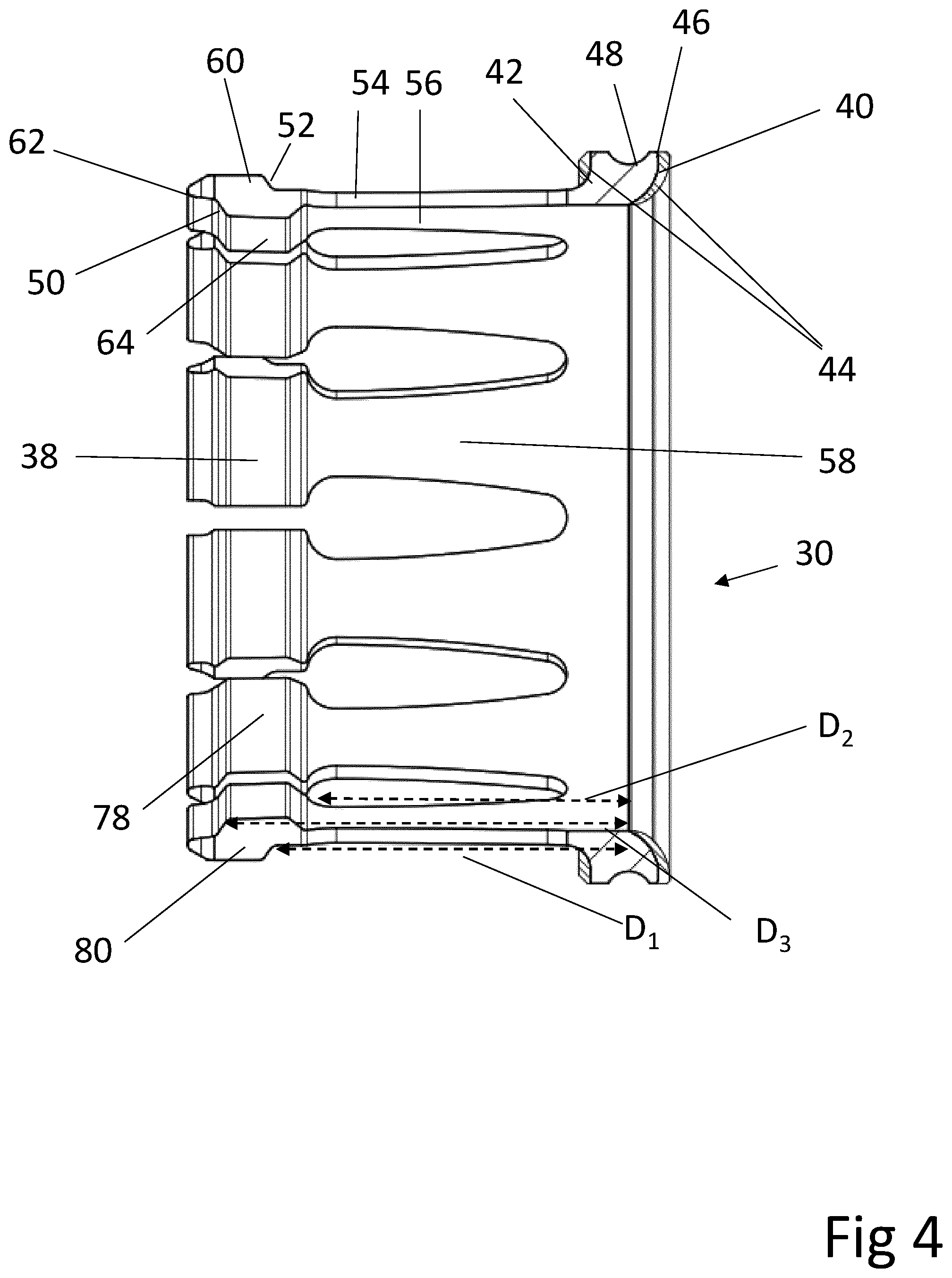 Patent US12345103 Figure 5 – Drill bit assembly comprising an expandable retaining sleeve