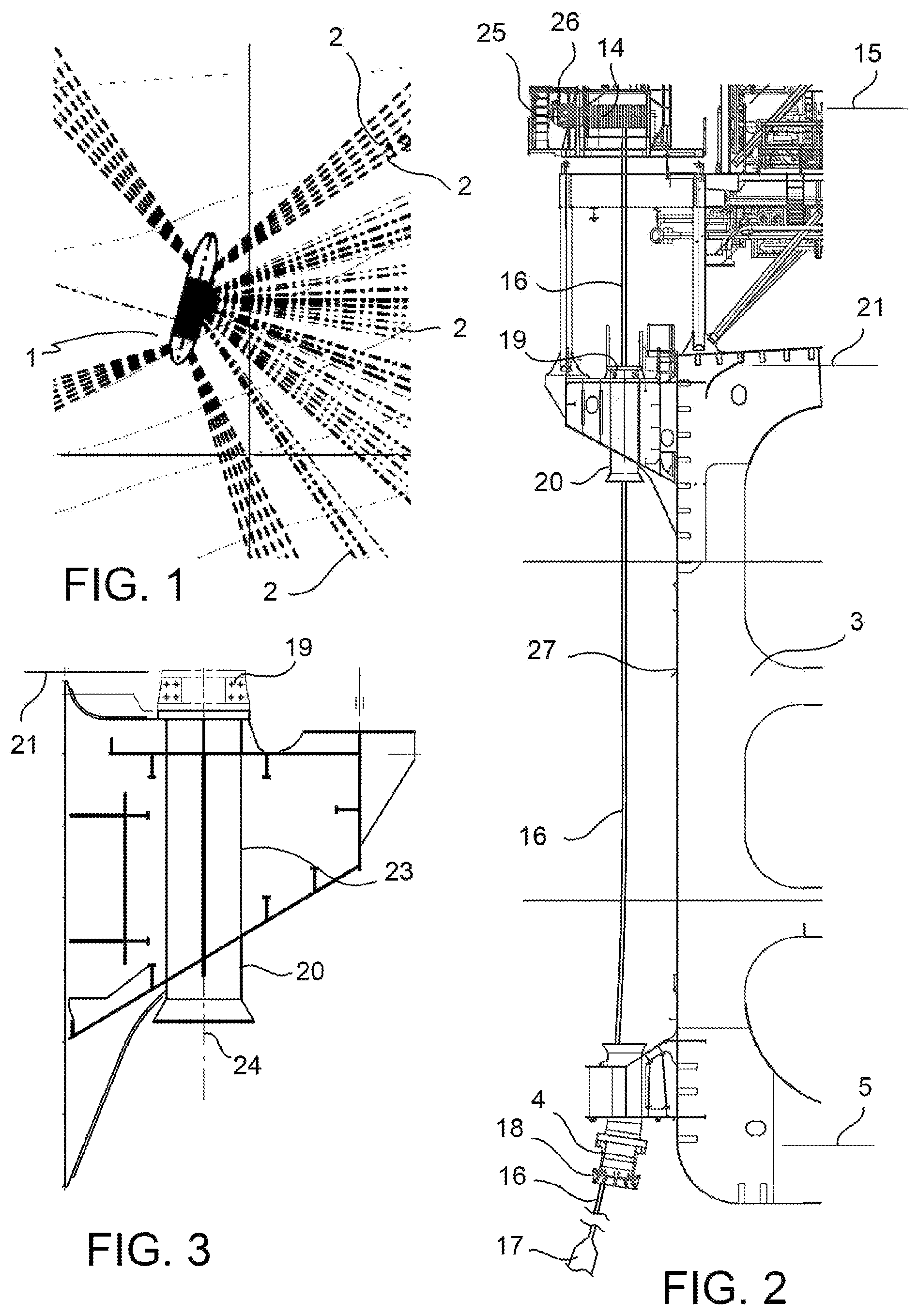 Patent US12345104 Figure 1 – Off shore rigid steel riser termination and fixation system to floating production storage offloading (FPSO) vessel