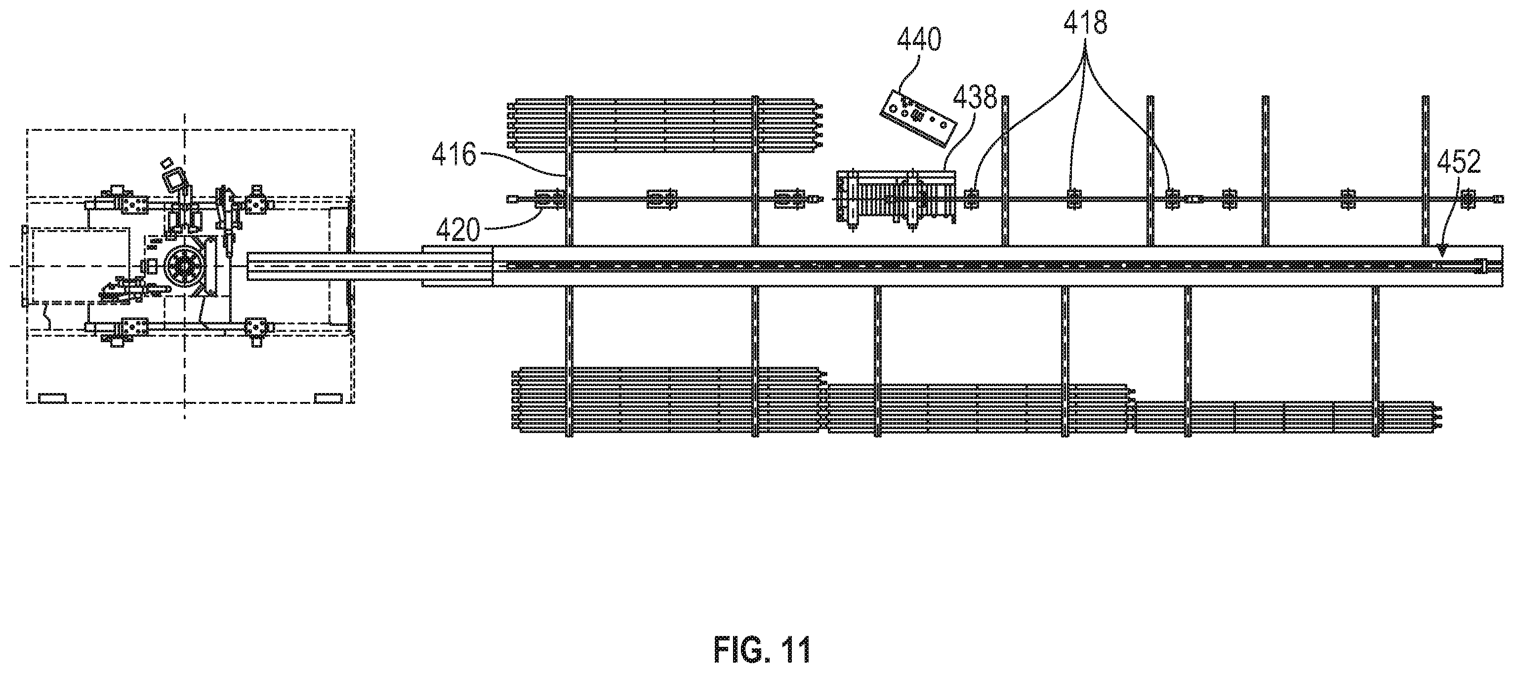 Patent US12345105 Figure 11 – Horizontal racking and stand building system