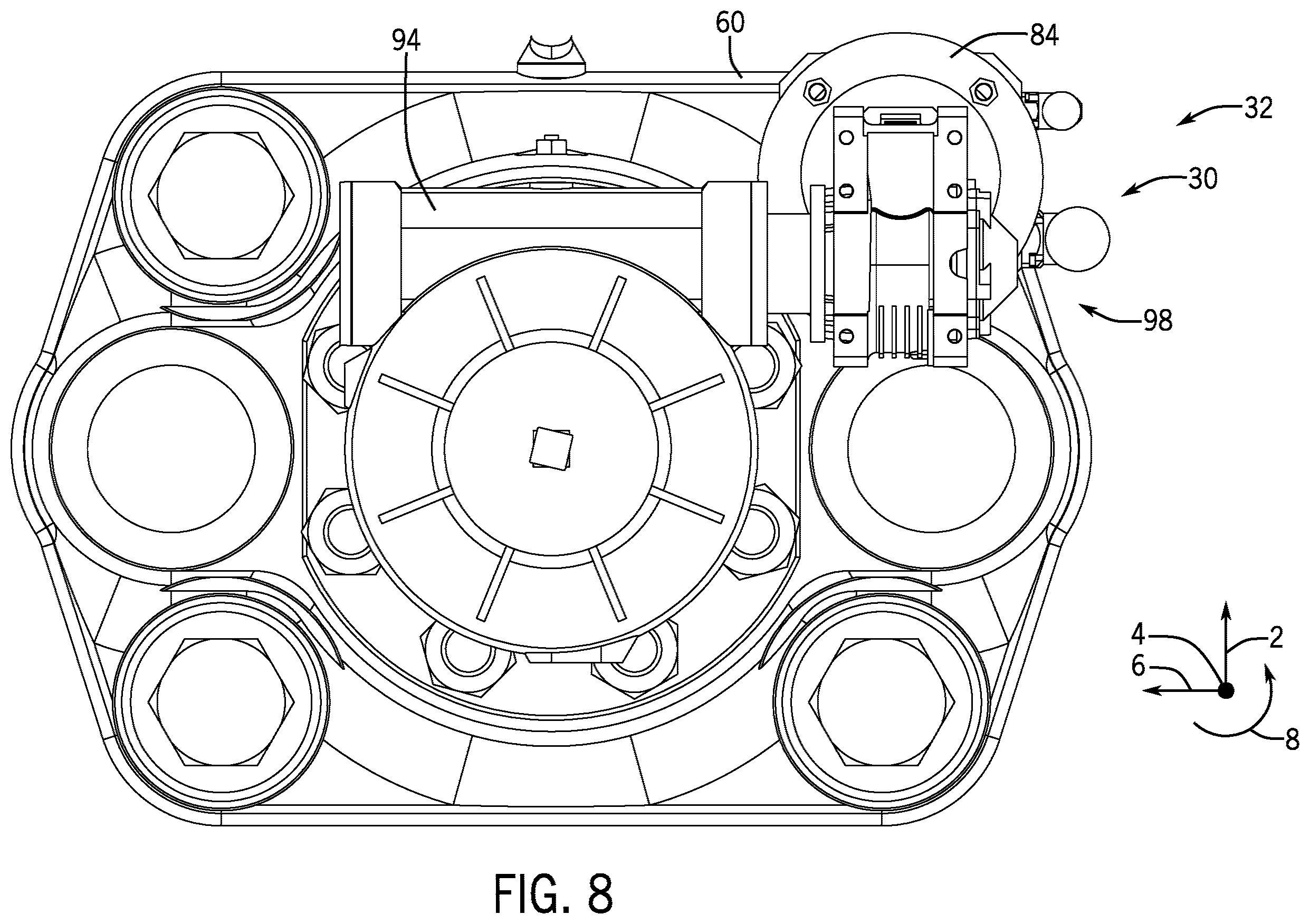 Patent US12345113 Figure 7 – Remote locking system for a blowout preventer