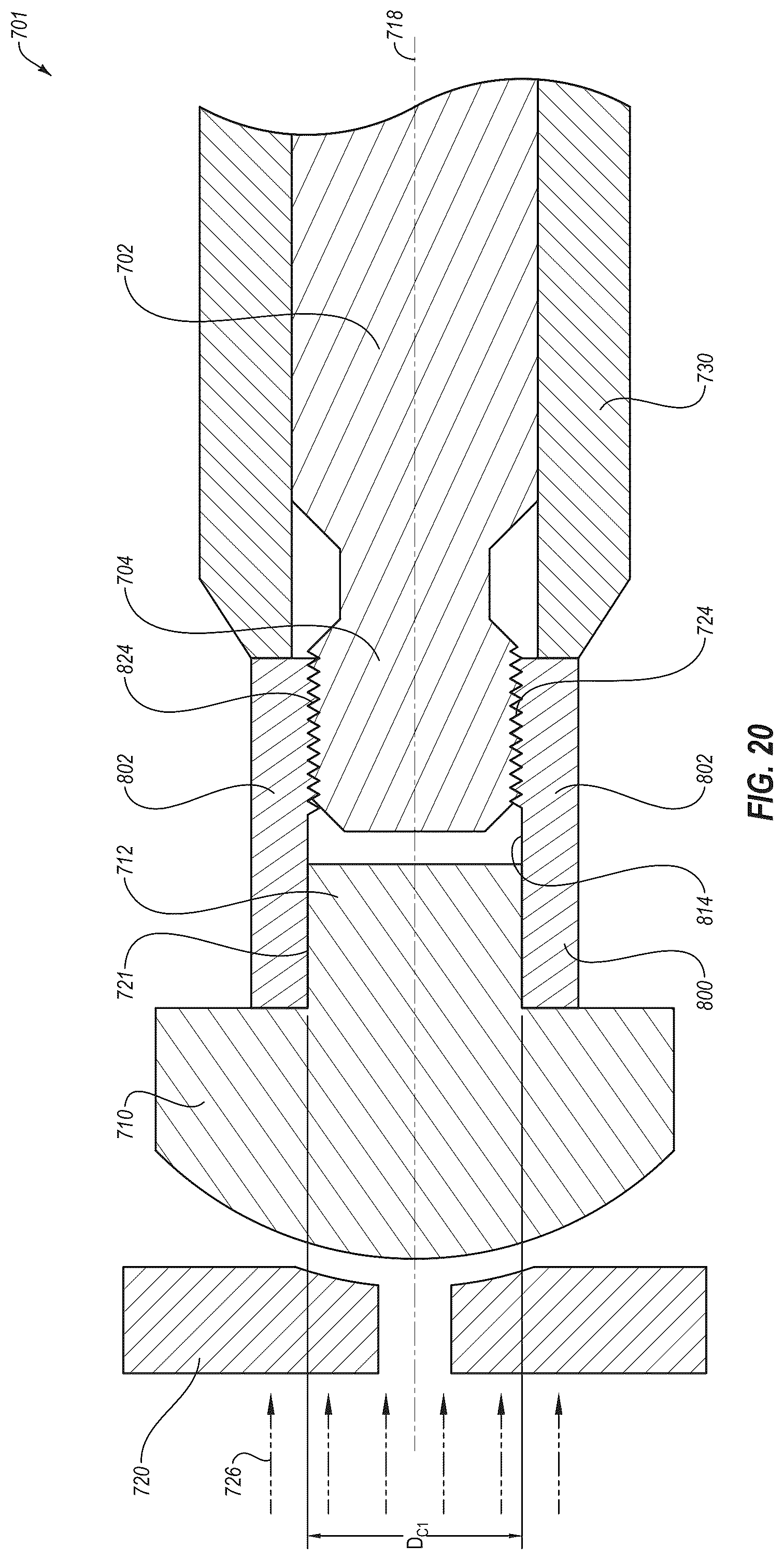 Patent US12345125 Figure 10 – Connection members including shape memory materials, downhole tools including the connection members, and methods of forming the downhole tools