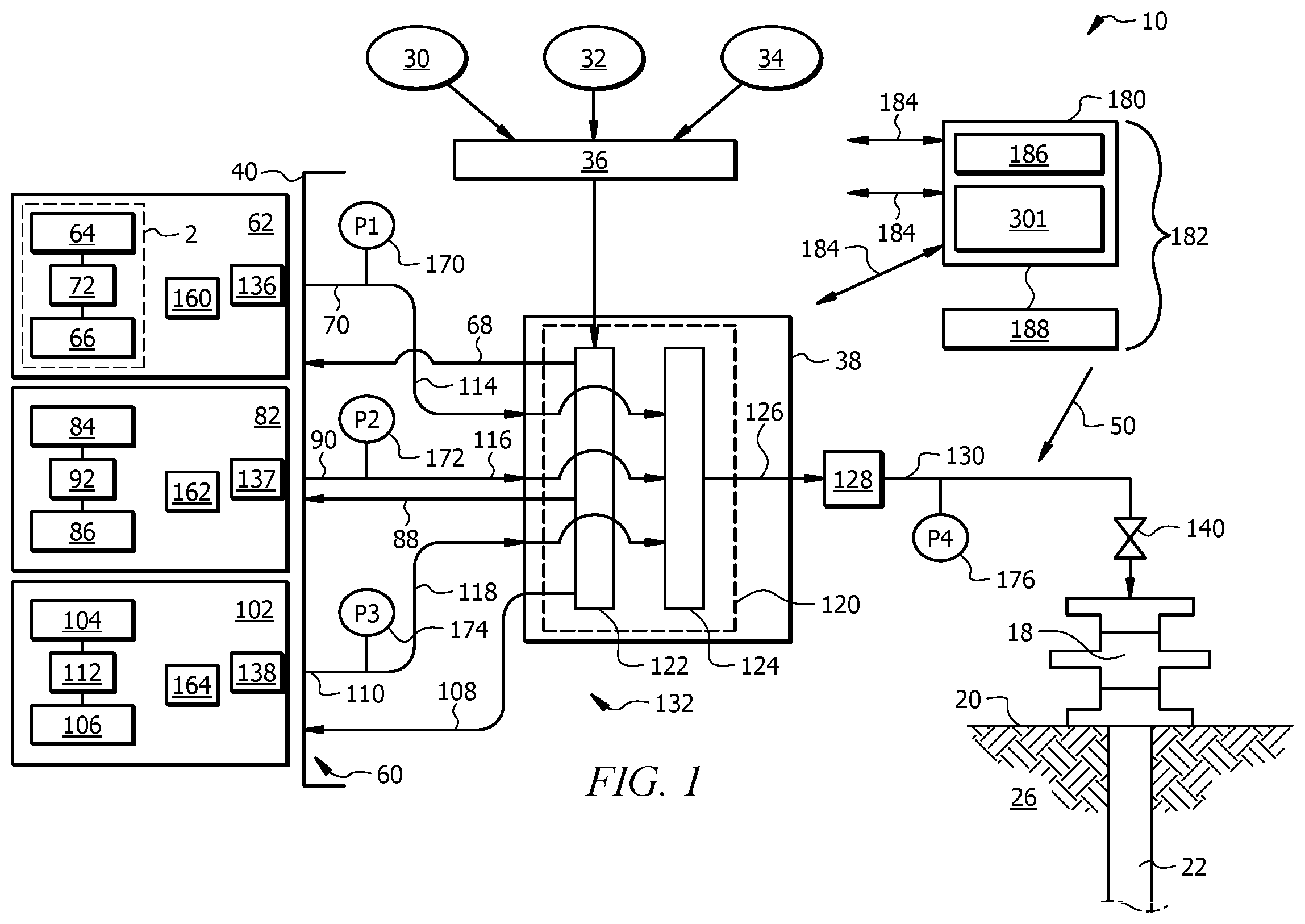Patent US12345146 Figure 1 – Methods for conducting a pressure test to minimize over pressurization for a fluid distribution system