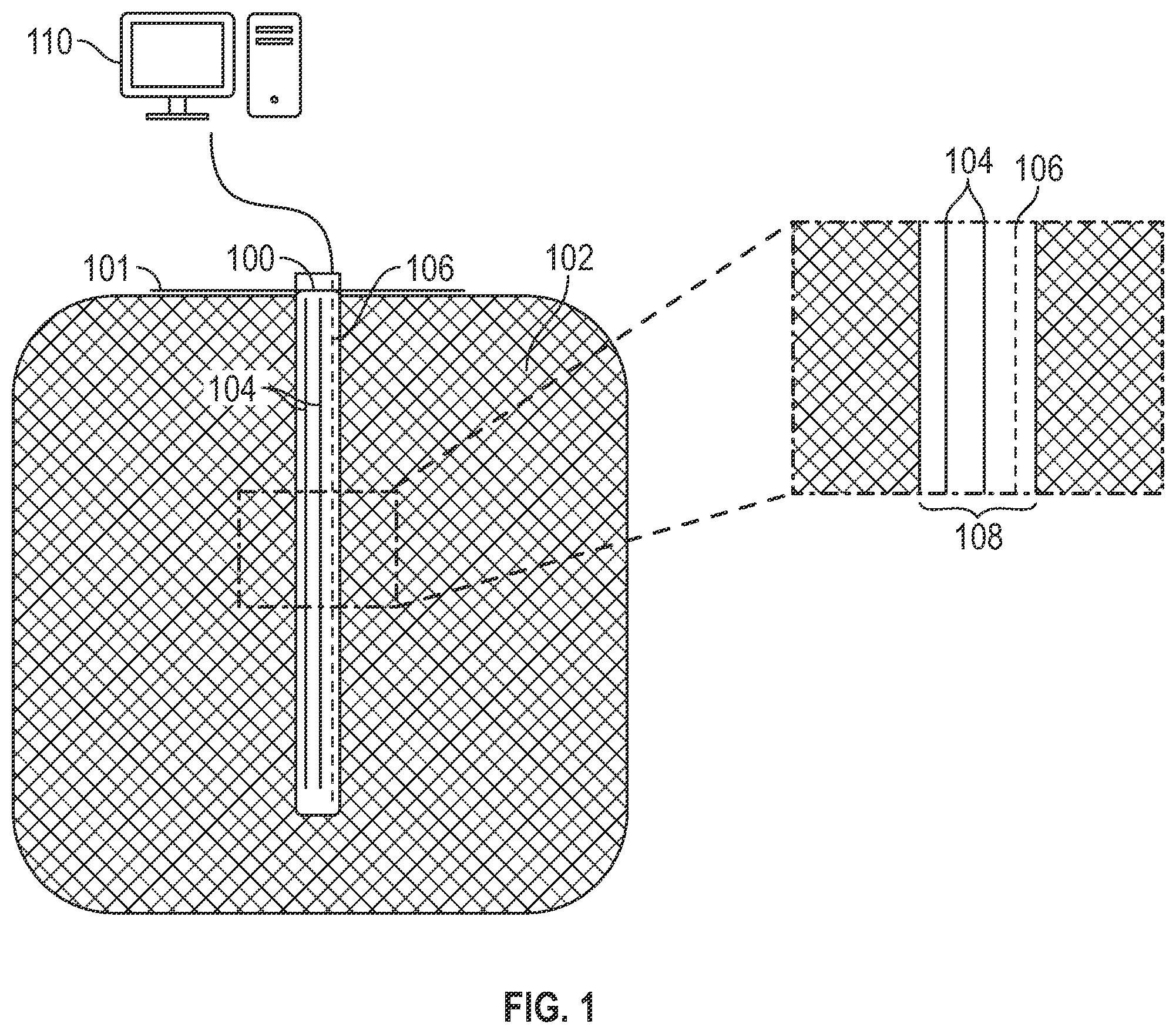 Patent US12345153 — Distributed fiber-optic telemetry for data transmission and real-time location of downhole autonomous sensing devices — Figure 1