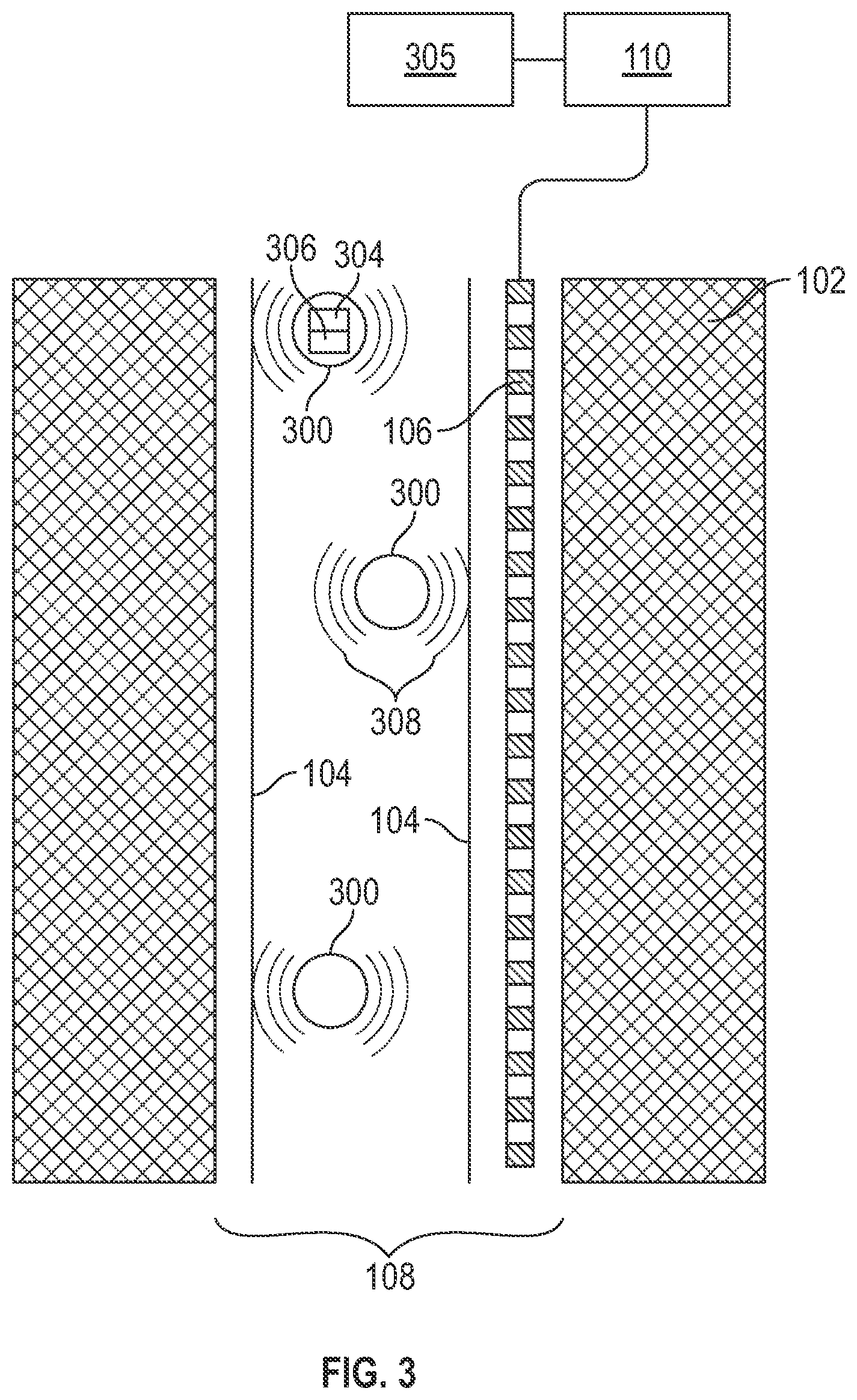 Patent US12345153 Figure 3 – Distributed fiber-optic telemetry for data transmission and real-time location of downhole autonomous sensing devices