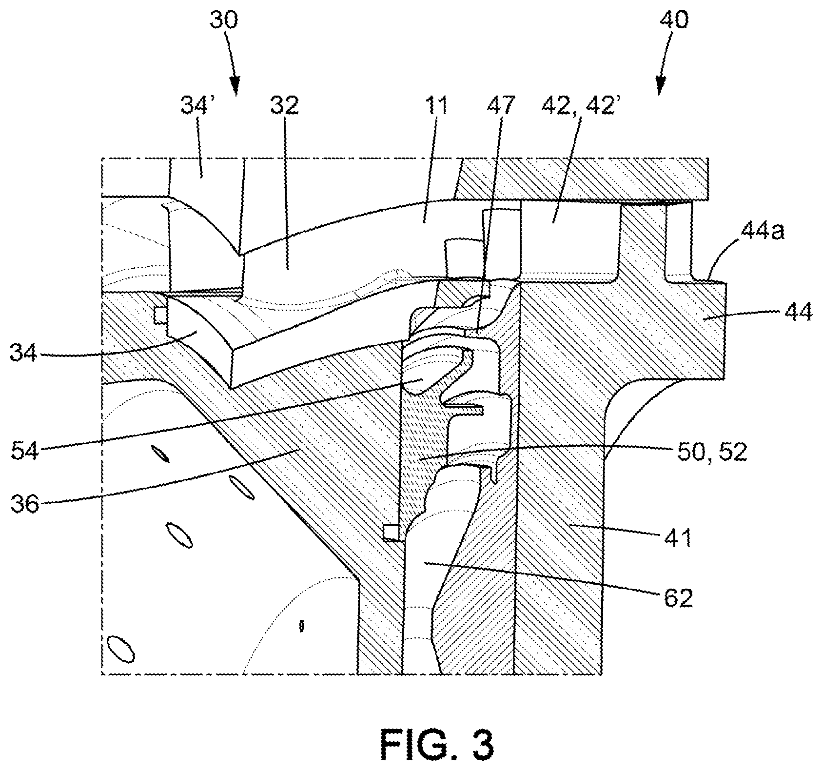 Patent US12345161 Figure 3 – High-pressure gas turbine for a turbine engine and turbine engine