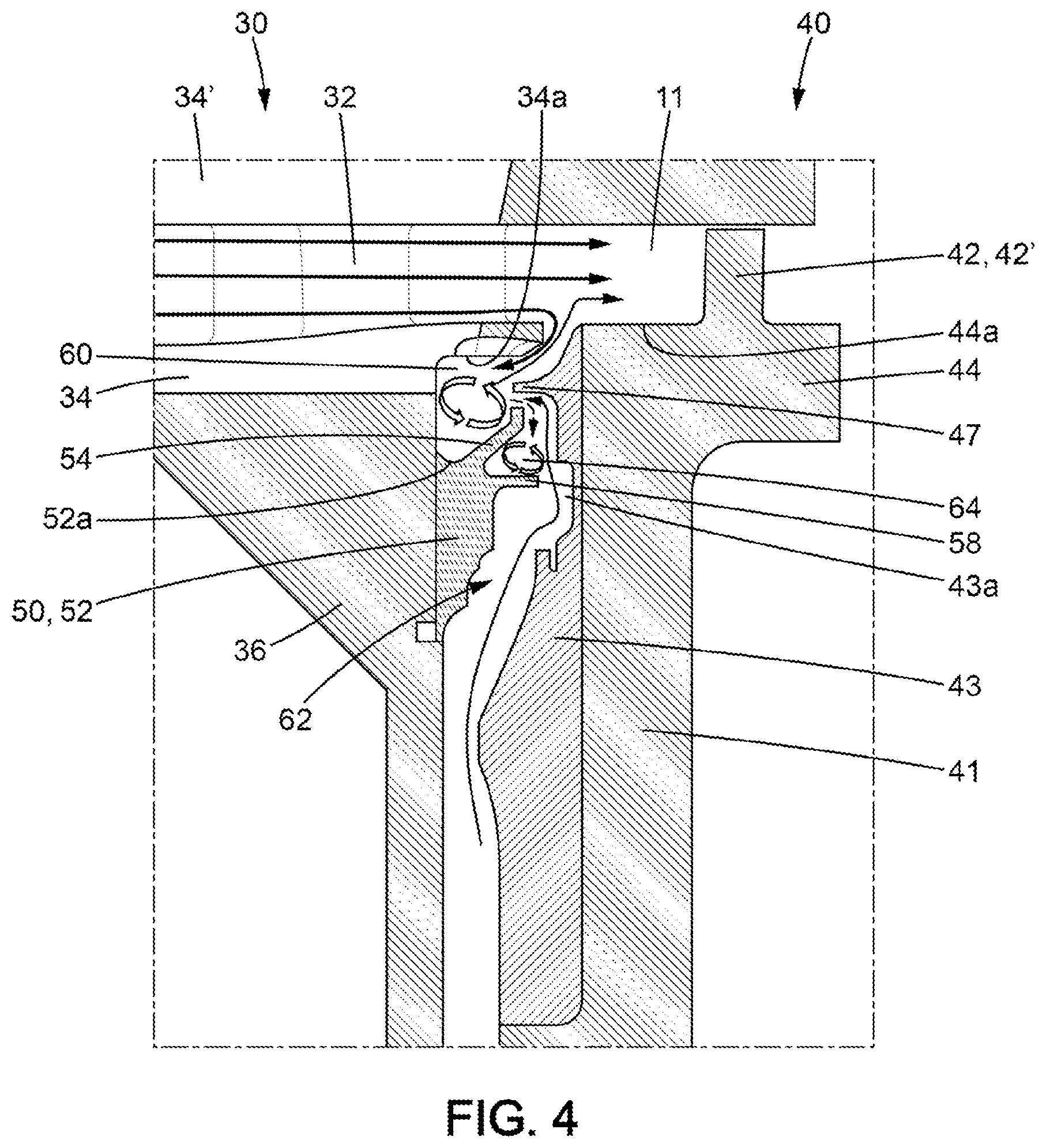 Patent US12345161 Figure 4 – High-pressure gas turbine for a turbine engine and turbine engine