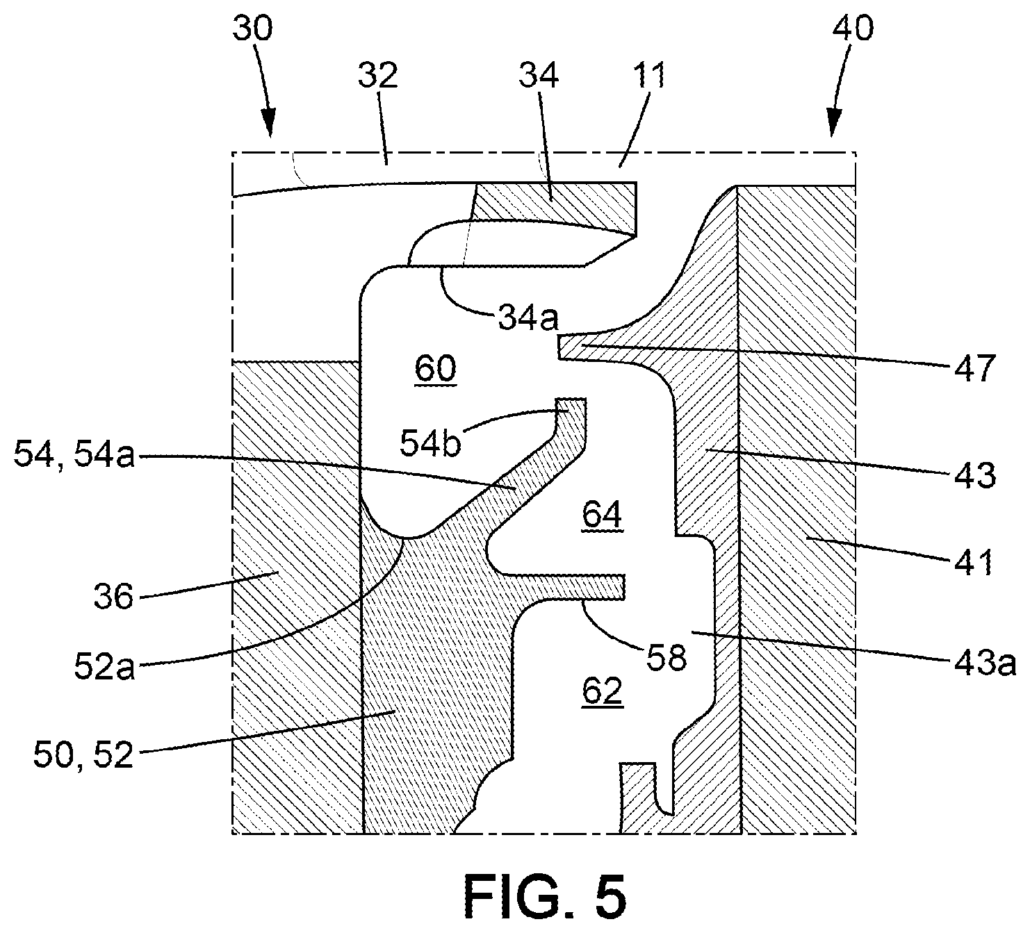 Patent US12345161 Figure 5 – High-pressure gas turbine for a turbine engine and turbine engine