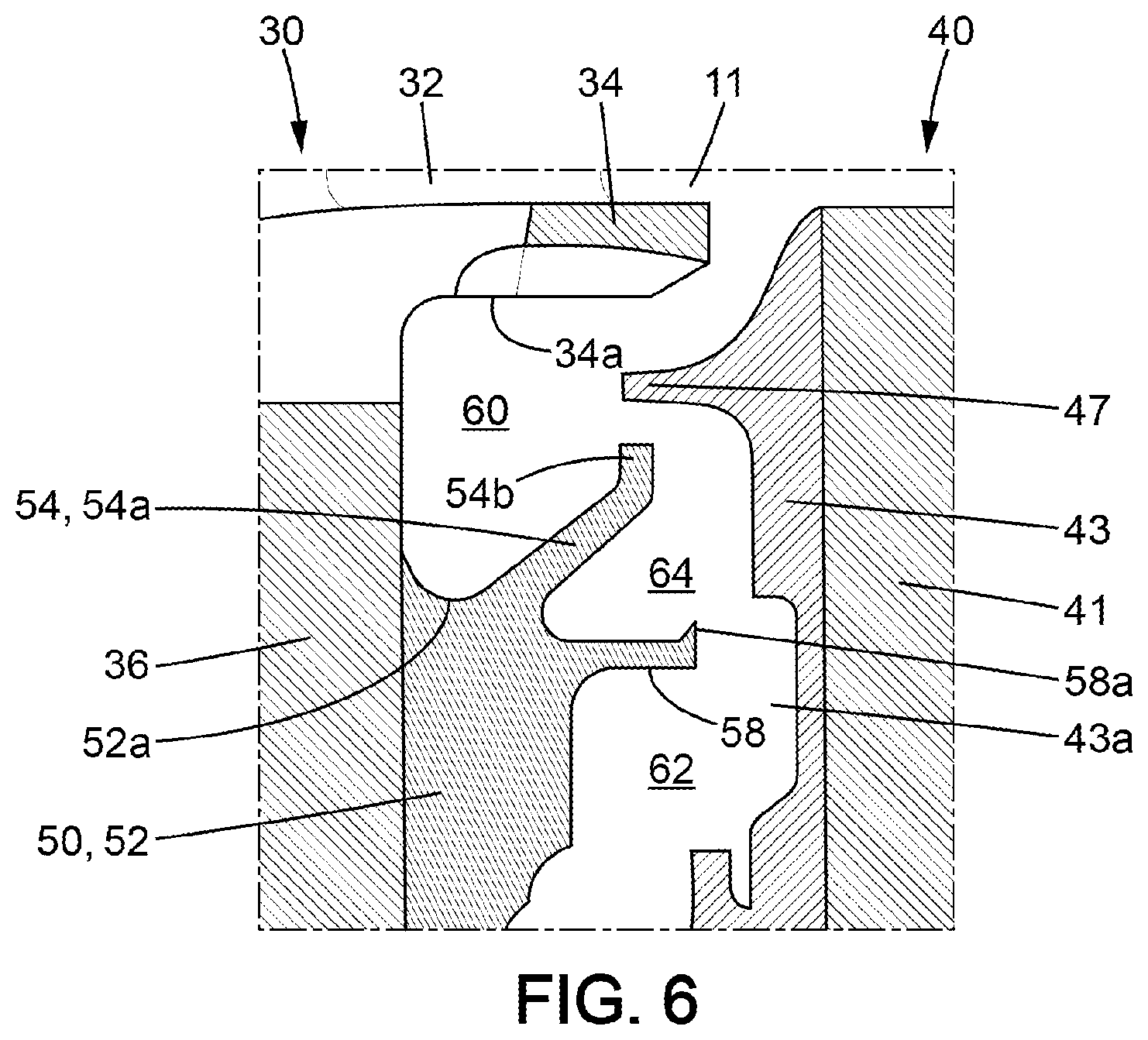 Patent US12345161 Figure 6 – High-pressure gas turbine for a turbine engine and turbine engine