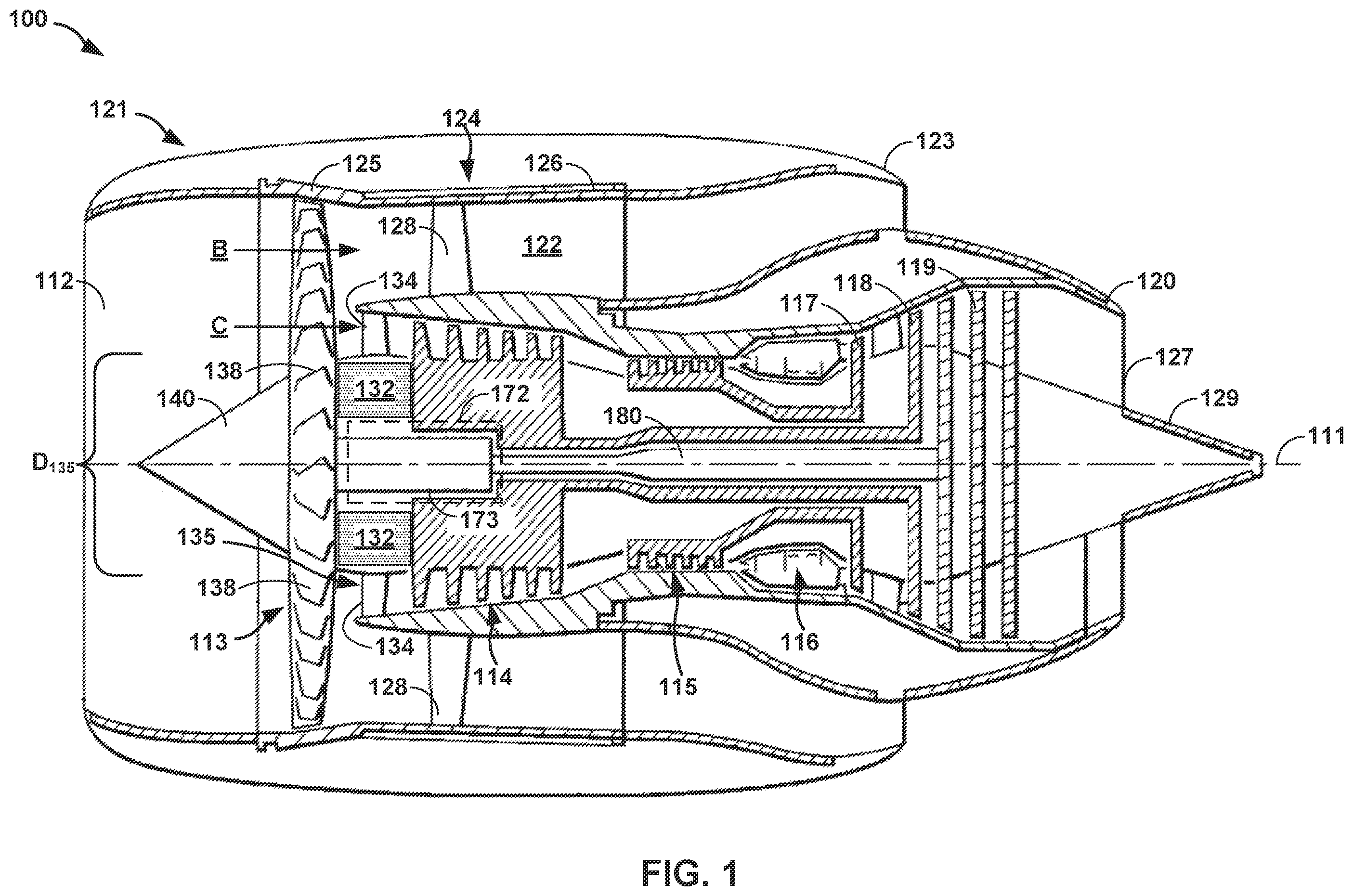 Patent US12345164 Figure 1 – Rotors positioned outside stators in embedded generators