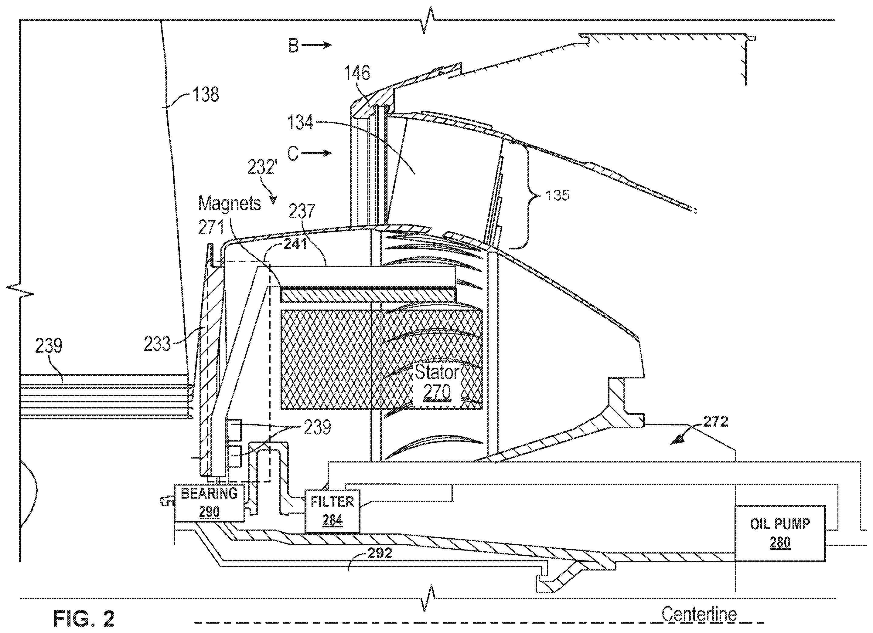 Patent US12345164 Figure 2 – Rotors positioned outside stators in embedded generators