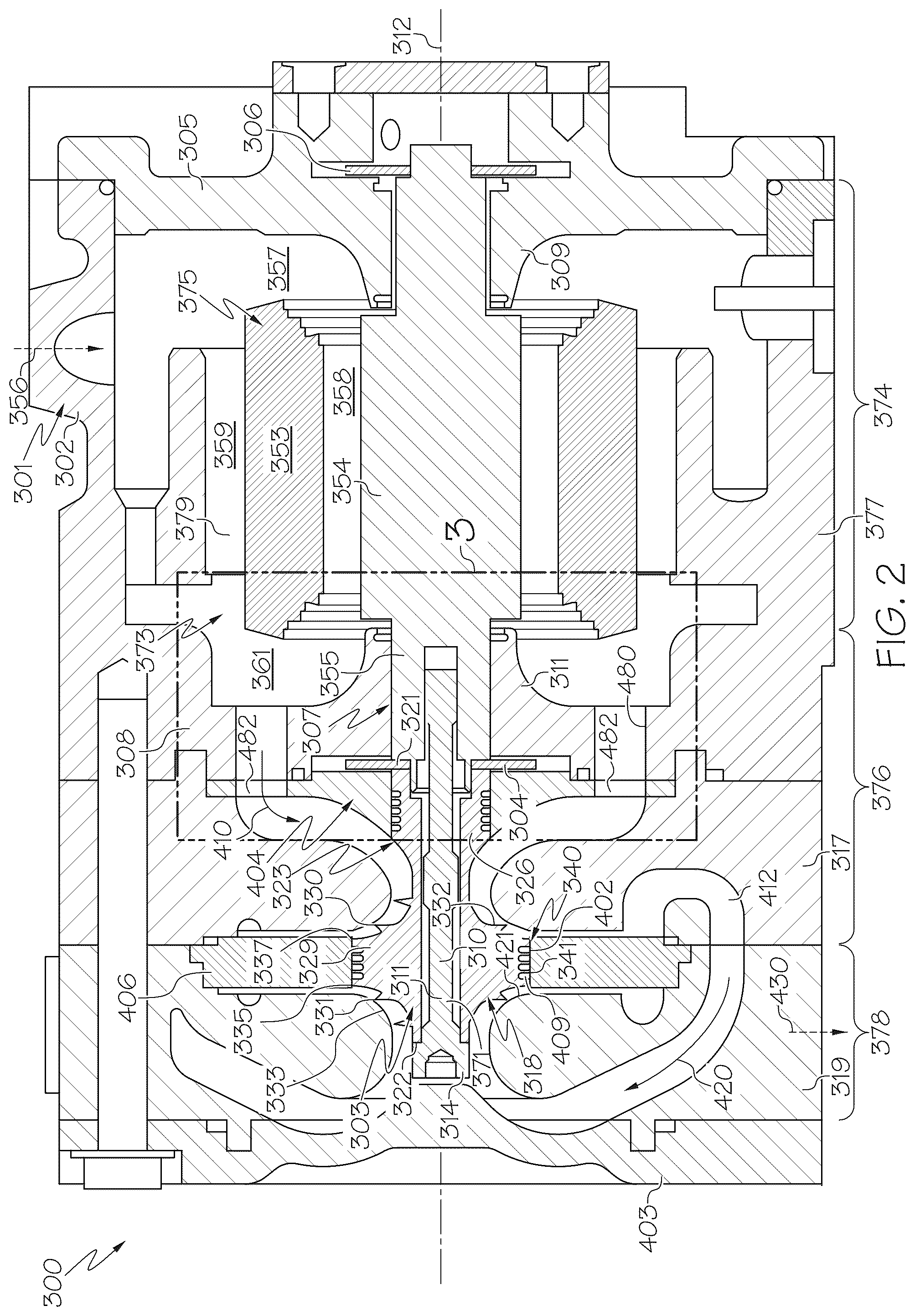 Patent US12345170 Figure 2 – Turbomachine with thrust bearing seal plate housing member having working fluid flow aperture
