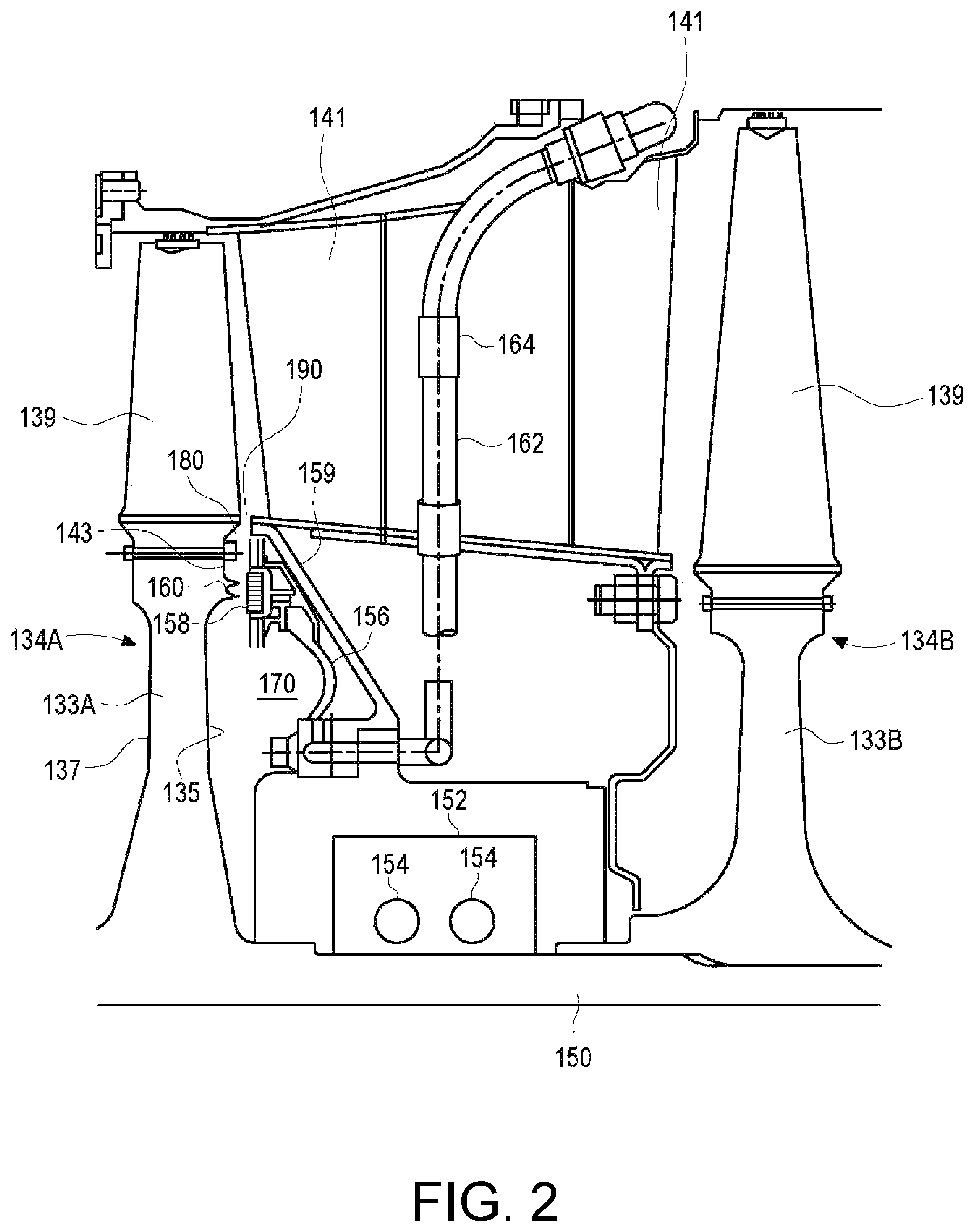 Patent US12345173 Figure 2 – Gas turbine engines and methods for reducing spool thrust in a turbine section thereof