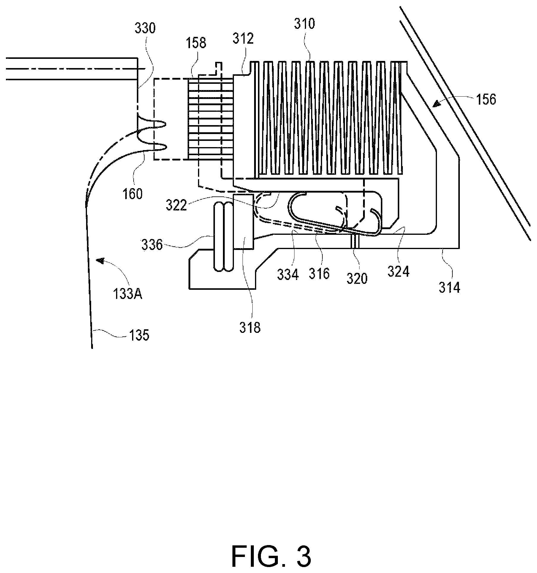 Patent US12345173 Figure 3 – Gas turbine engines and methods for reducing spool thrust in a turbine section thereof
