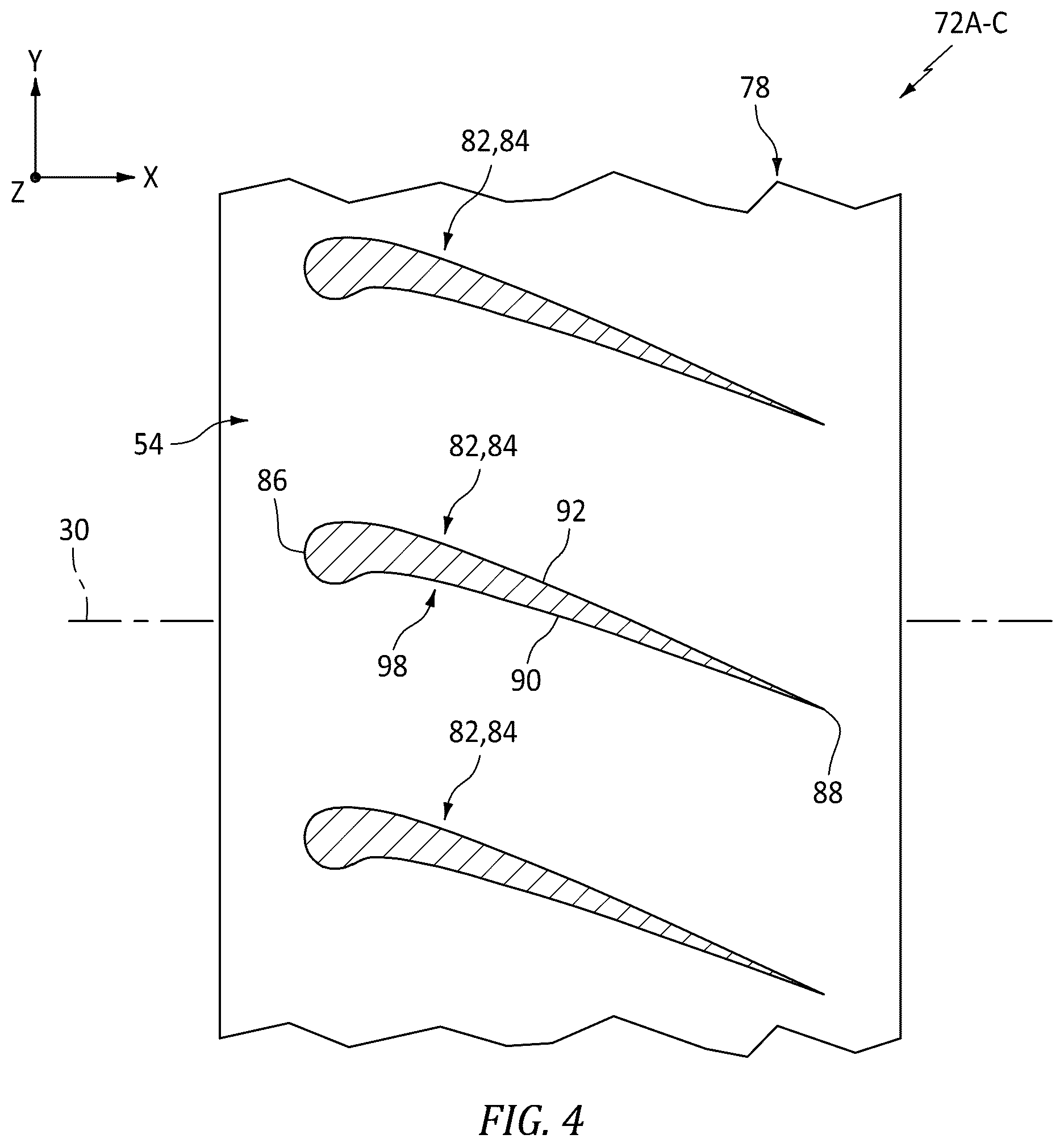 Patent US12345174 Figure 4 – Turbine engine airfoil
