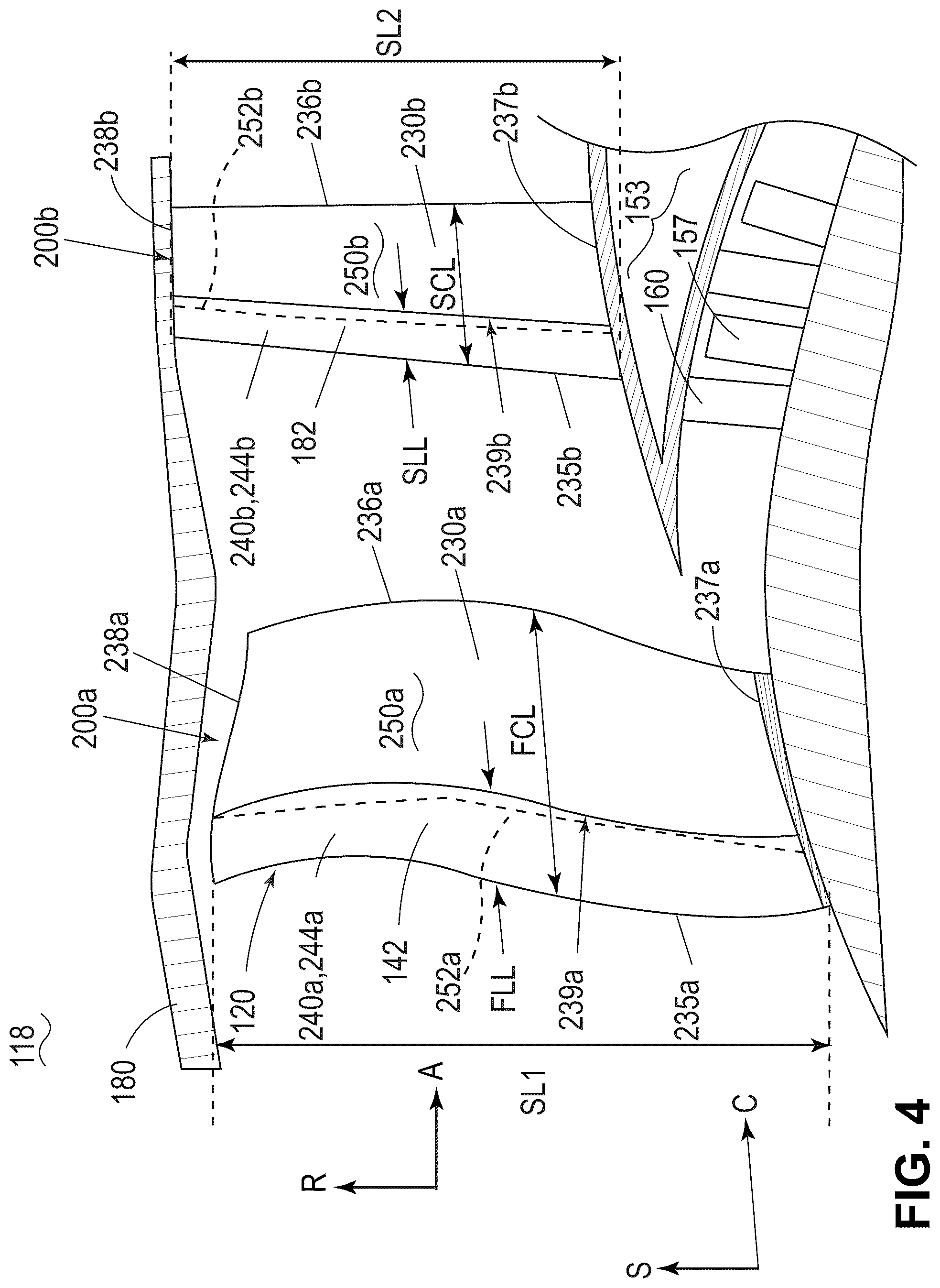 Patent US12345177 Figure 4 – Turbine engine with composite airfoils