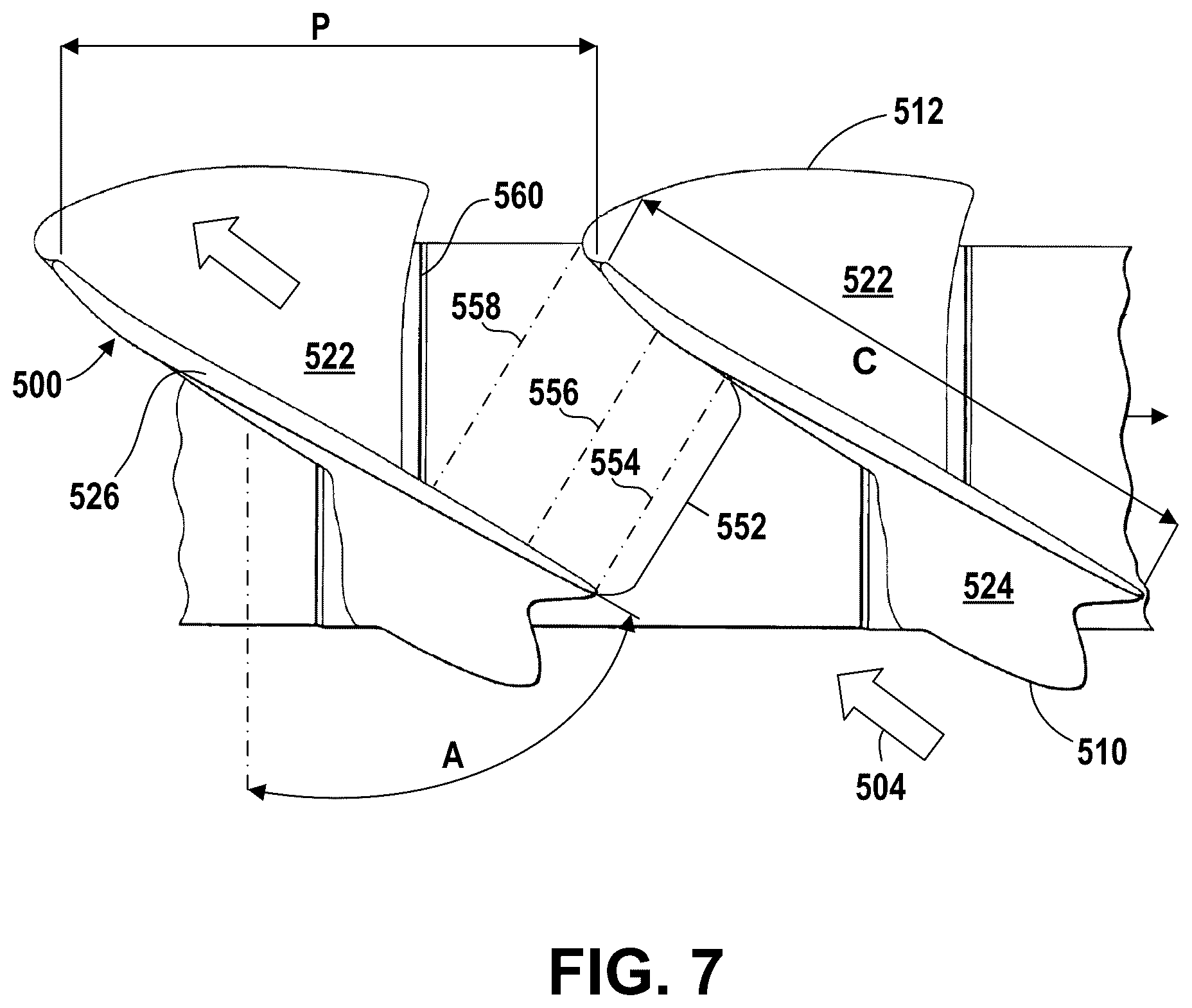 Patent US12345177 Figure 7 – Turbine engine with composite airfoils
