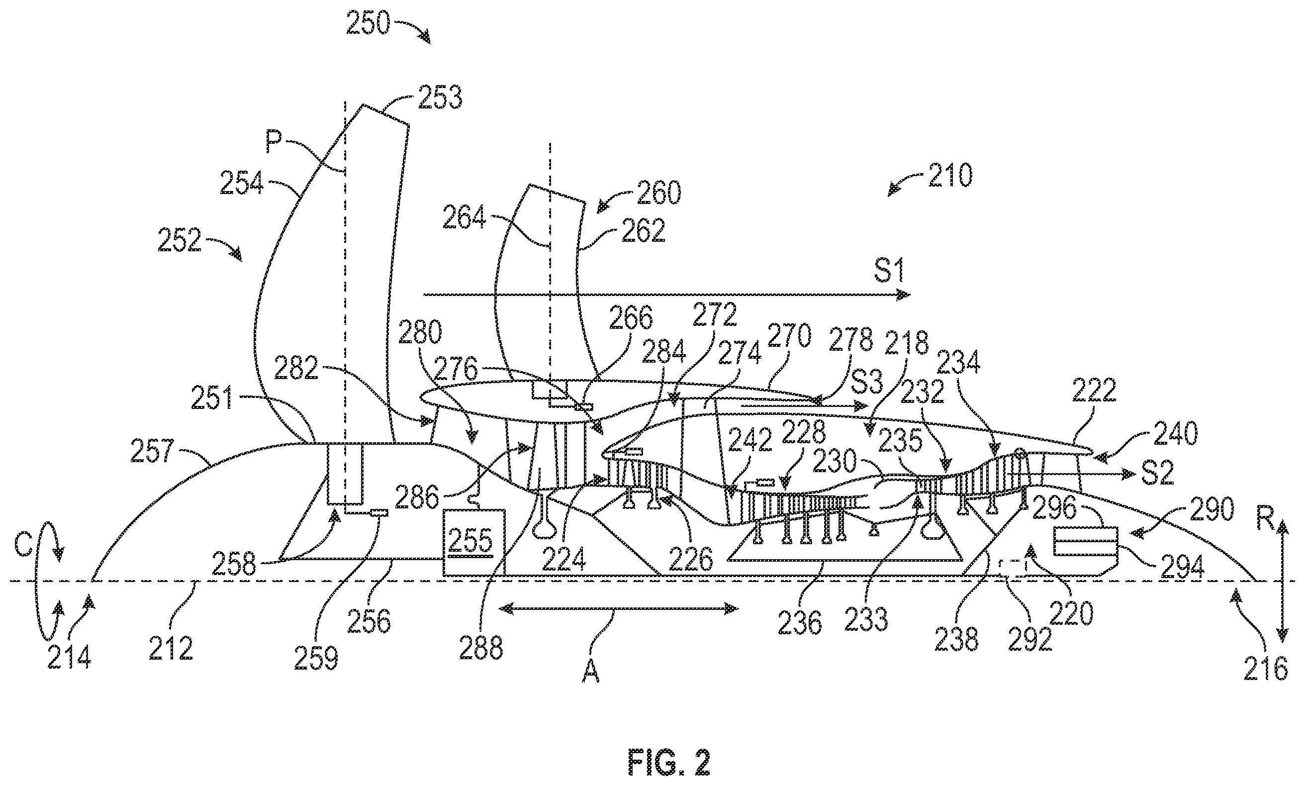 Patent US12345178 Figure 2 – Turbofan engine including a fan actuation system