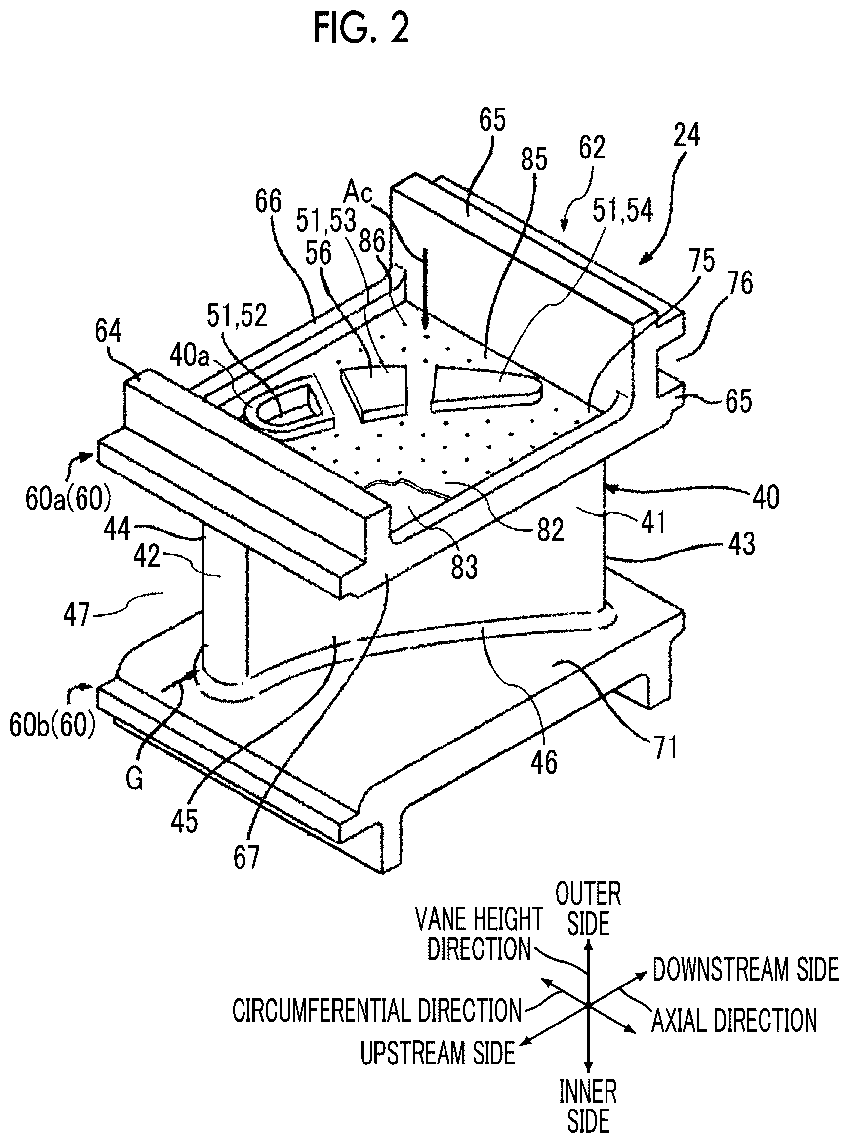 Patent US12345179 Figure 2 – Turbine stator vane and gas turbine