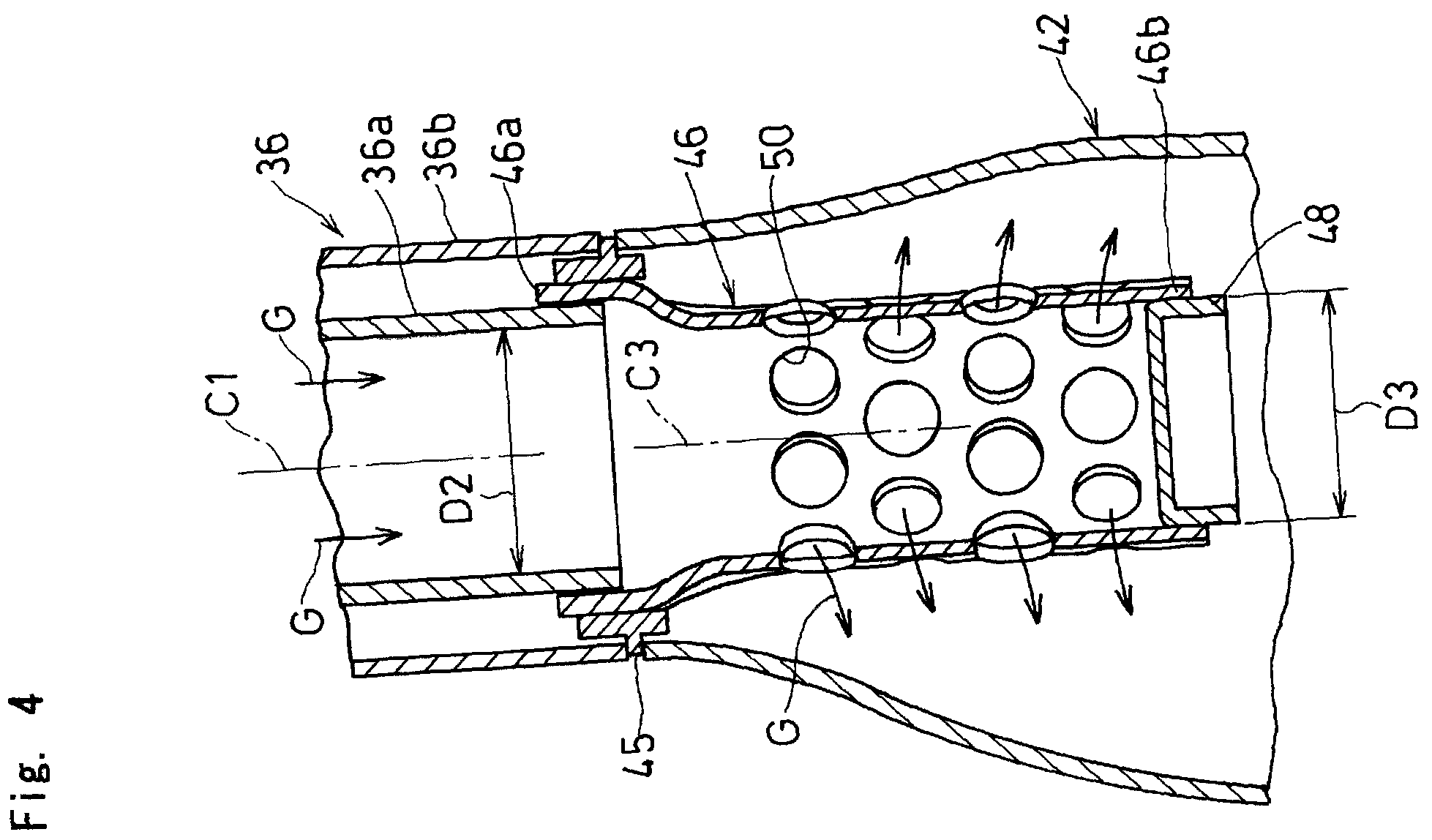 Patent US12345186 Figure 4 – Exhaust structure for engine