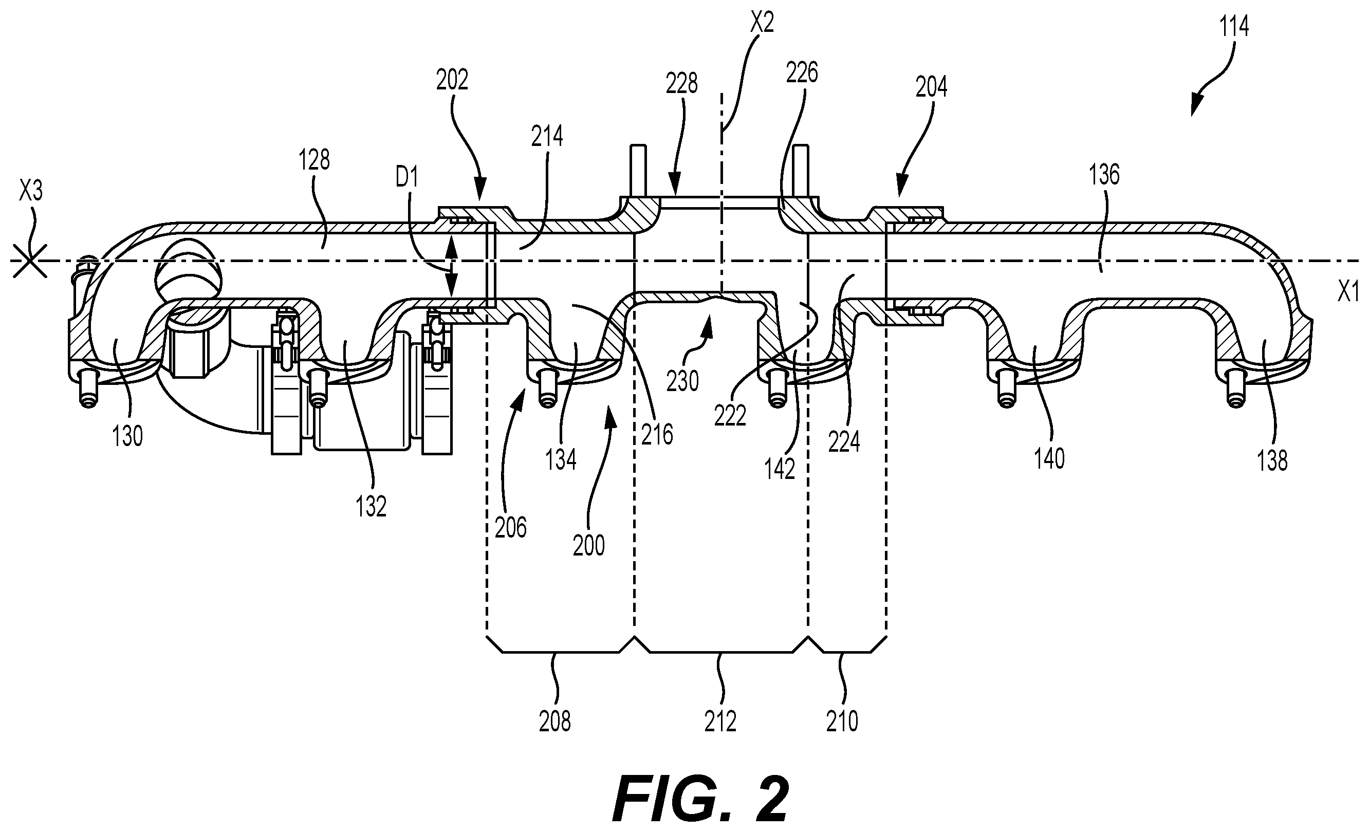Patent US12345188 Figure 2 – Exhaust structure having rib