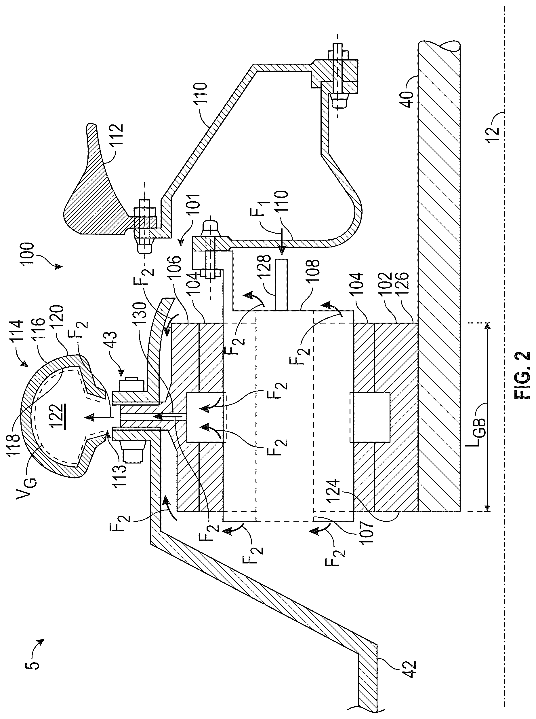 Patent US12345201 Figure 2 – Gearbox assembly with lubricant extraction volume ratio