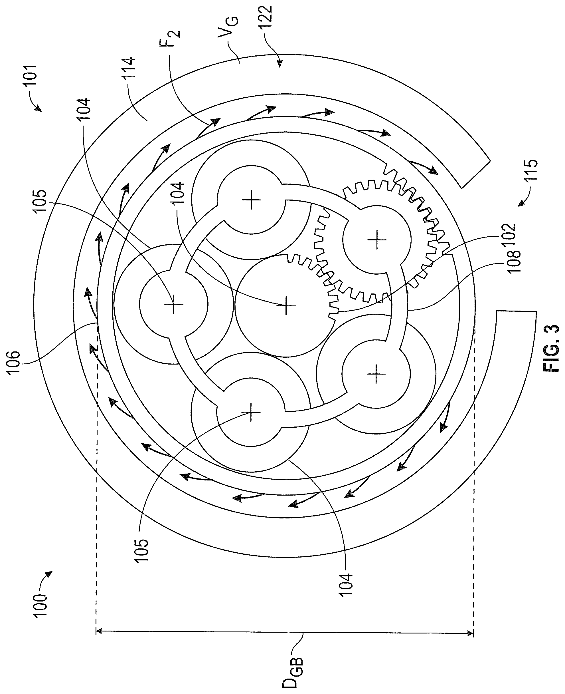 Patent US12345201 Figure 3 – Gearbox assembly with lubricant extraction volume ratio