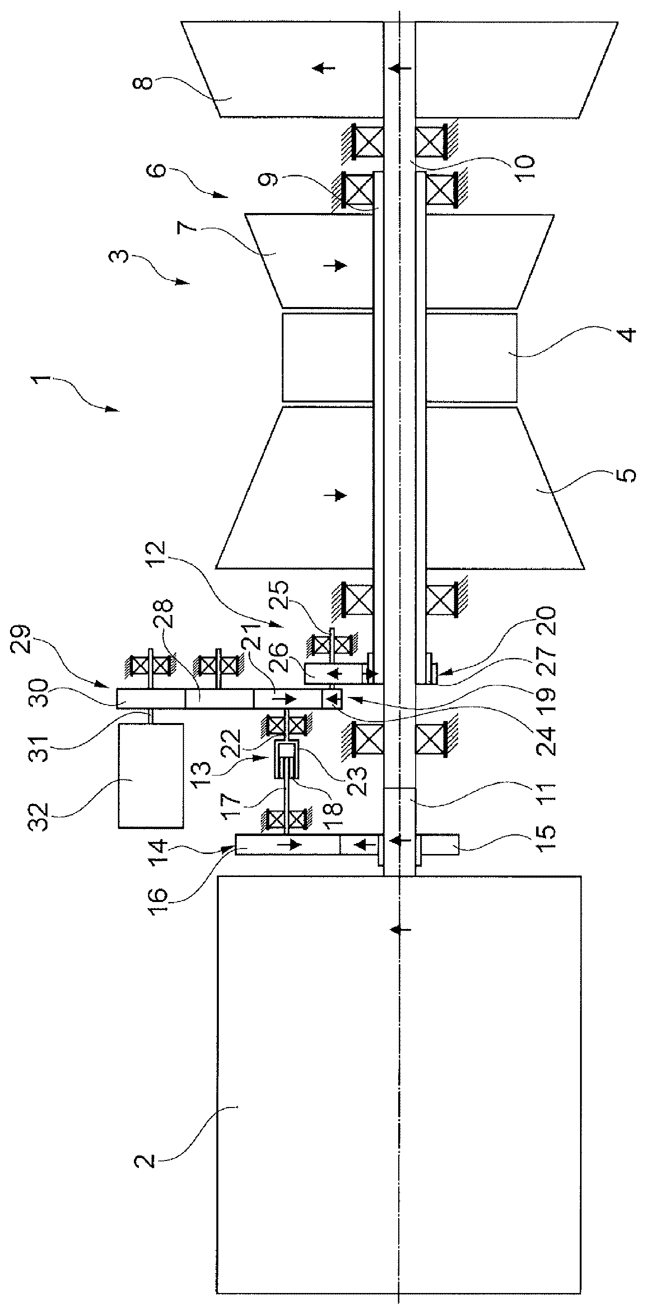 Patent US12345208 Figure 1 – Apparatus for generating electrical energy for an aircraft and aircraft
