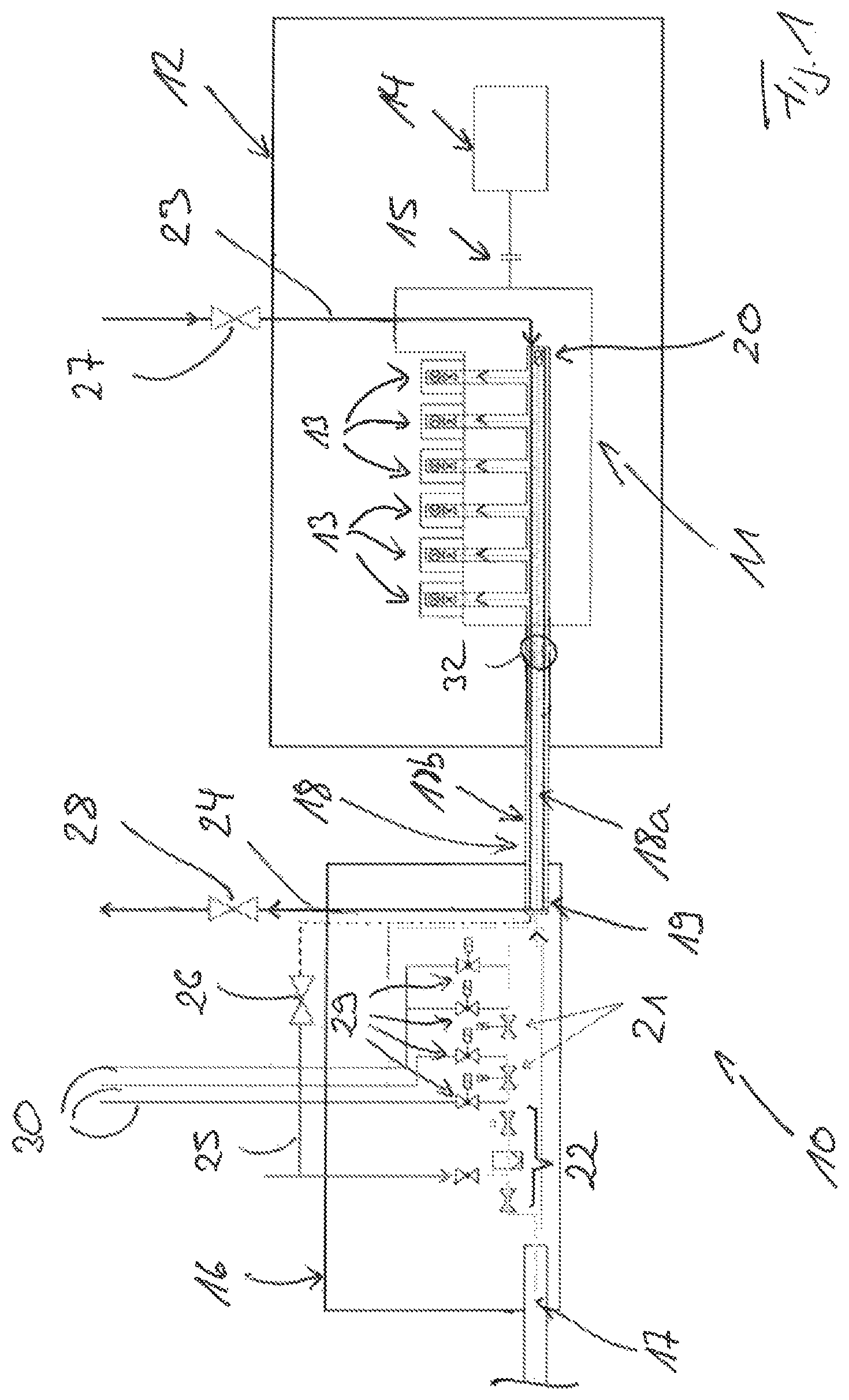Patent US12345213 Figure 1 – Gas supply system for a gas engine or dual-fuel engine and method for operating the same