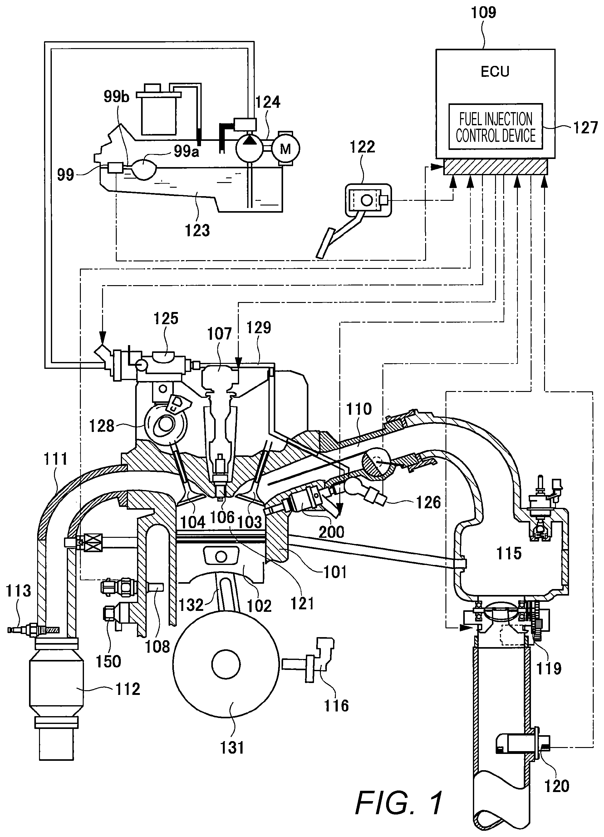 Patent US12345214 Figure 1 – Internal combustion engine control device