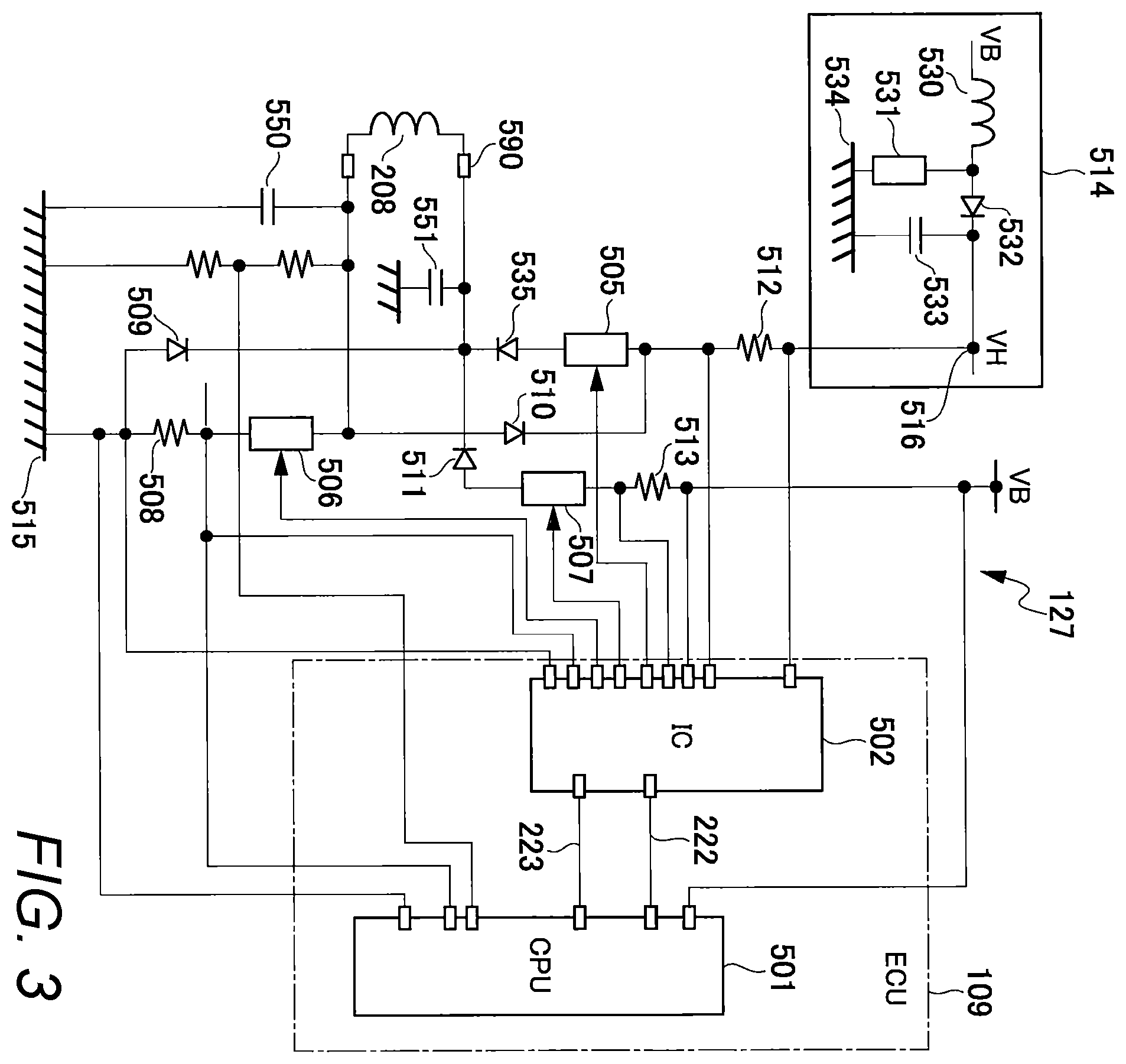 Patent US12345214 Figure 3 – Internal combustion engine control device