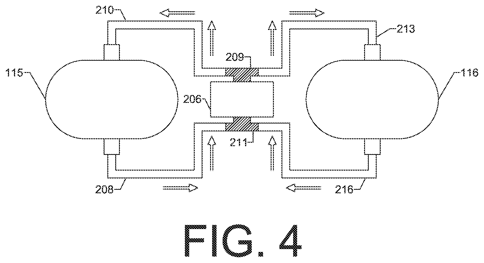 Patent US12345238 Figure 4 – Apparatus and method to utilize compressed air for moving mass between tanks