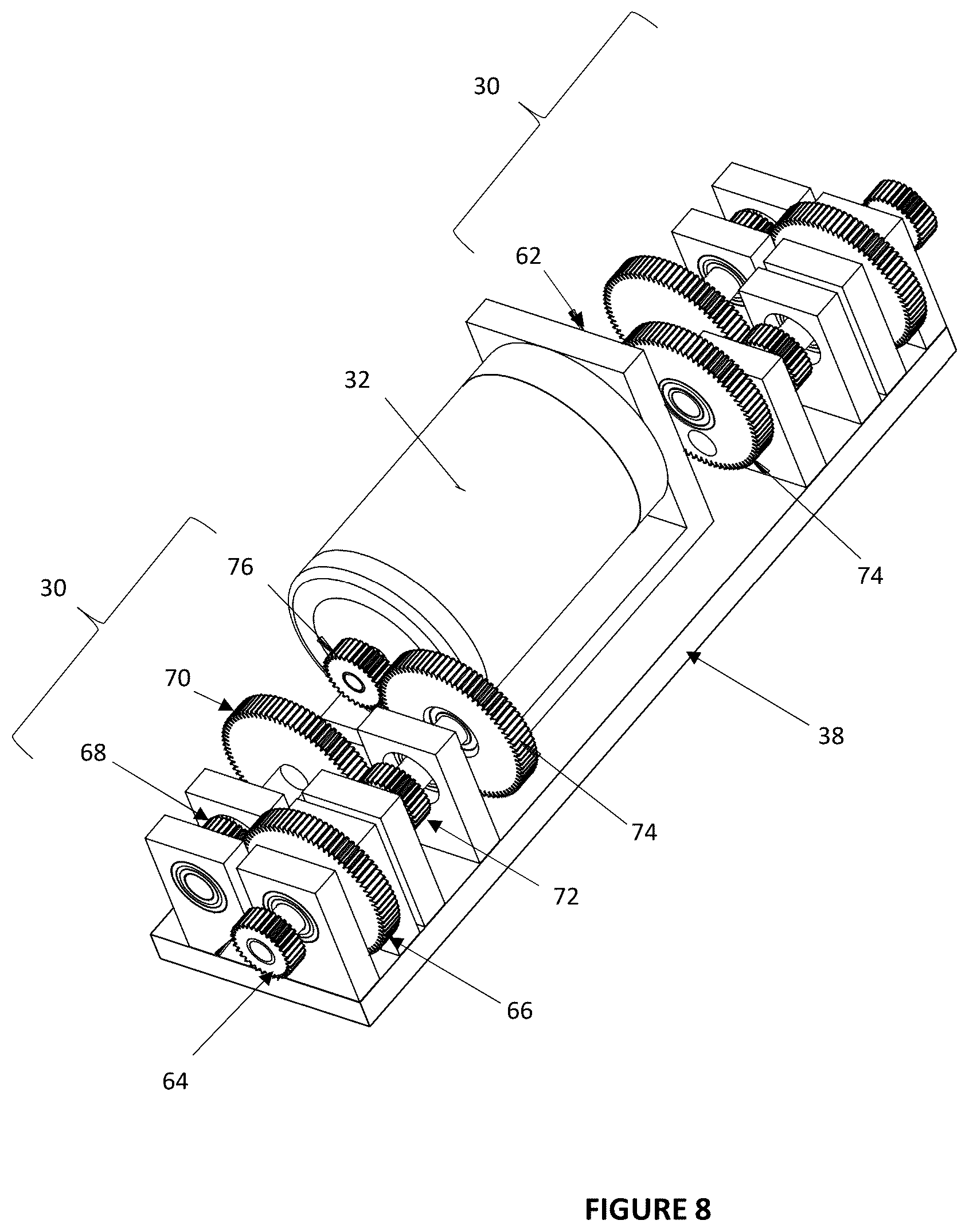 Patent US12345241 Figure 8 – Regenerative energy system using direct kinetic energy transfer to a generator