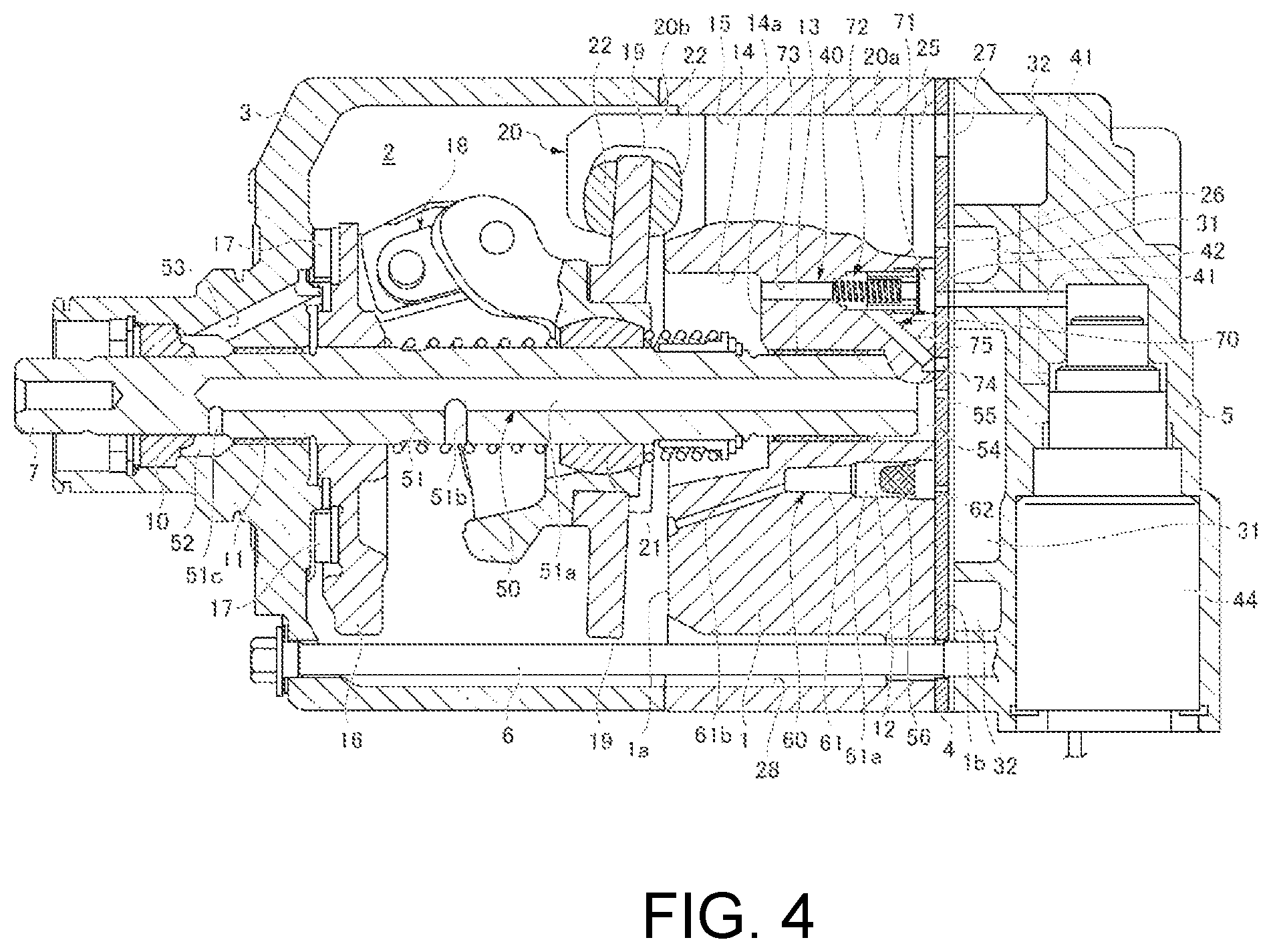 Patent US12345246 Figure 4 – Variable-displacement swash plate type compressor