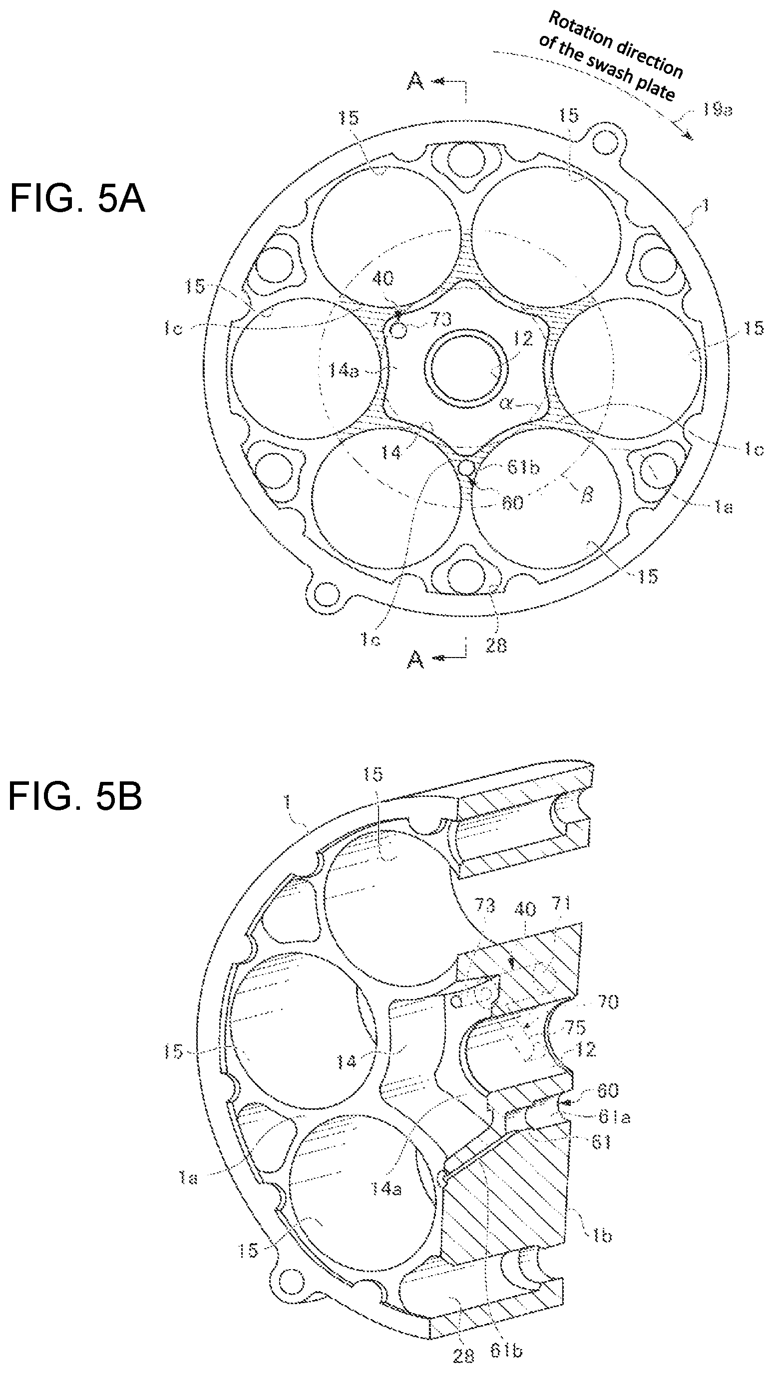 Patent US12345246 Figure 5 – Variable-displacement swash plate type compressor